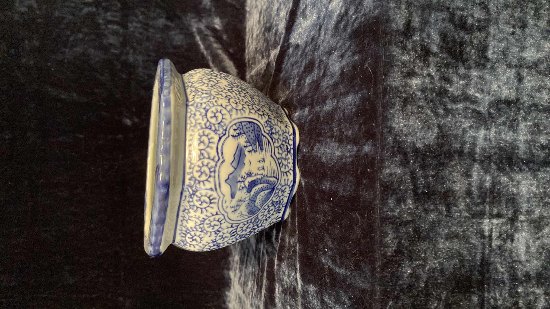 Photo 1 of BLUE AND WHITE PORCELAIN POT