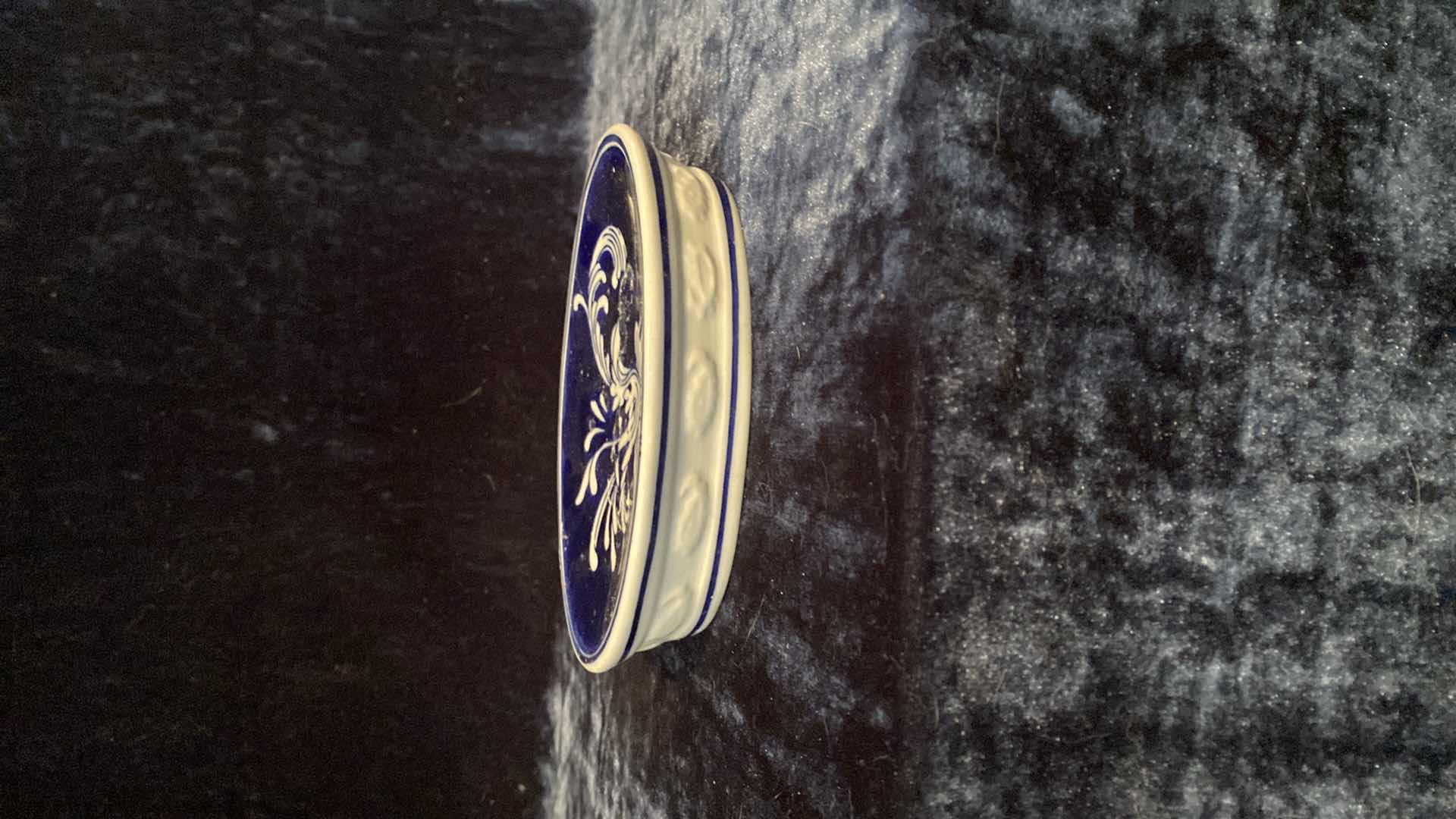 Photo 1 of BLUE AND WHITE PORCELAIN SOAP DISH