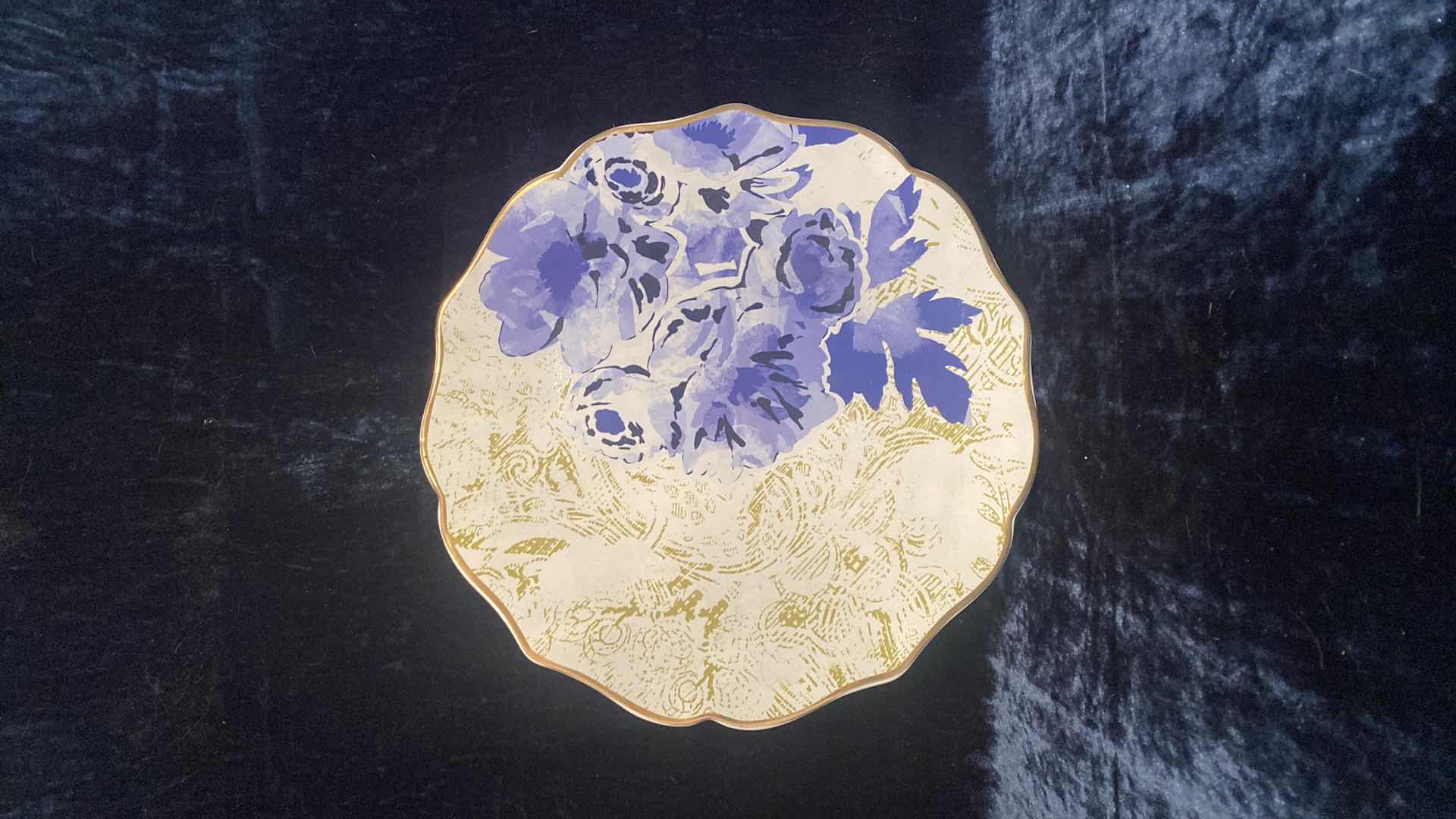 Photo 2 of HALLMARK PATINA BLUE FLOWER PLATTER