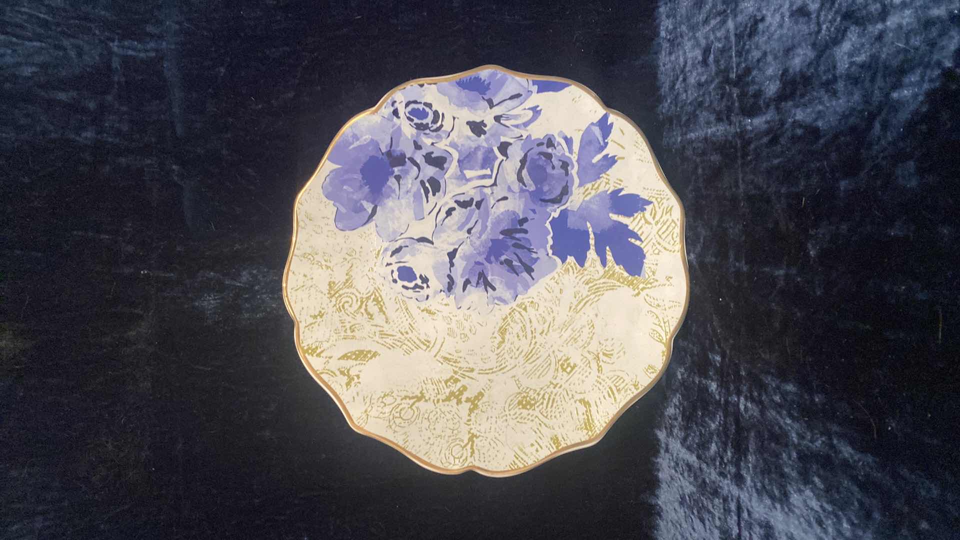 Photo 1 of HALLMARK PATINA BLUE FLOWER PLATTER