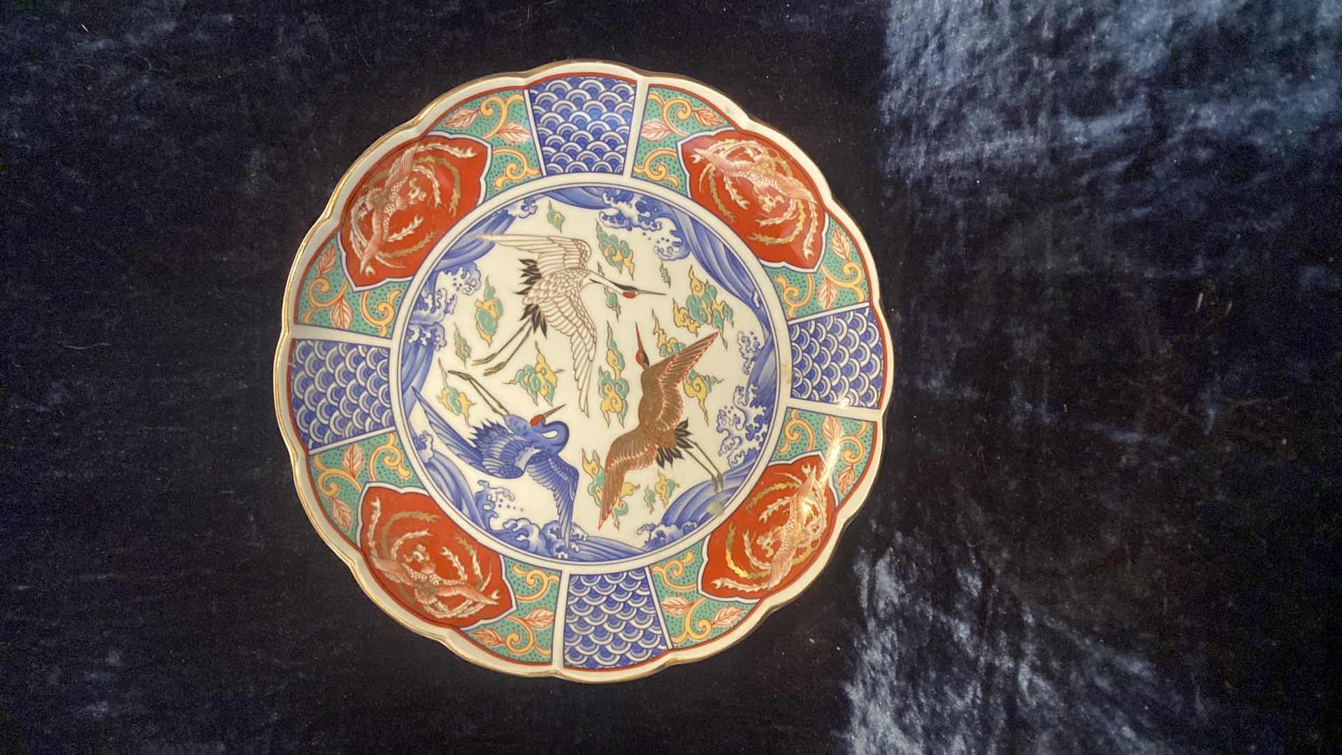 Photo 3 of PORCELAIN CRANE PLATE