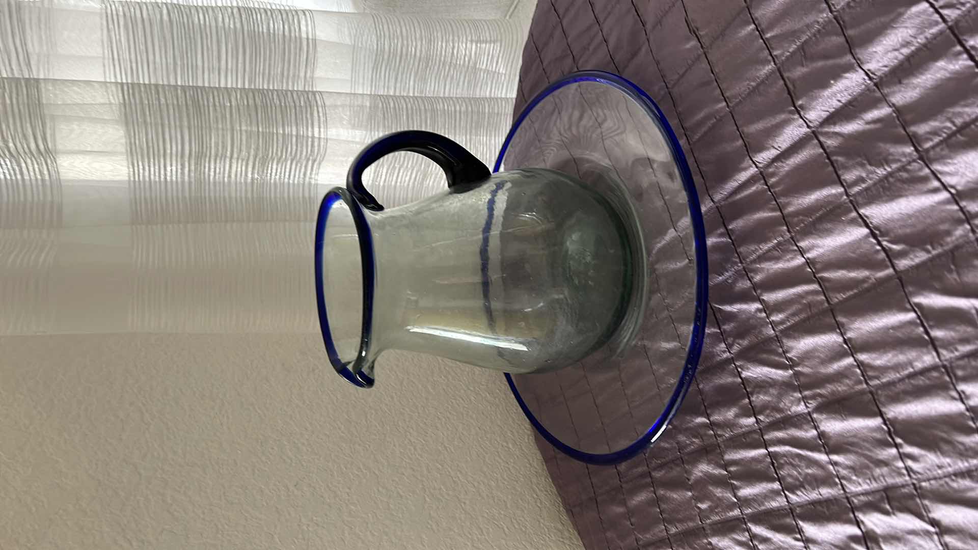 Photo 1 of BLUE AND CLEAR PITCHER AND PLATTER