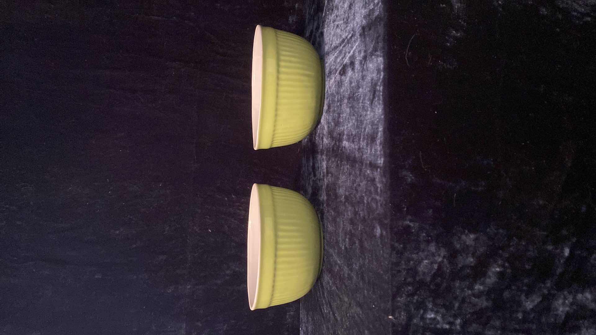 Photo 1 of 2 GREEN  RIBBED BOWLS