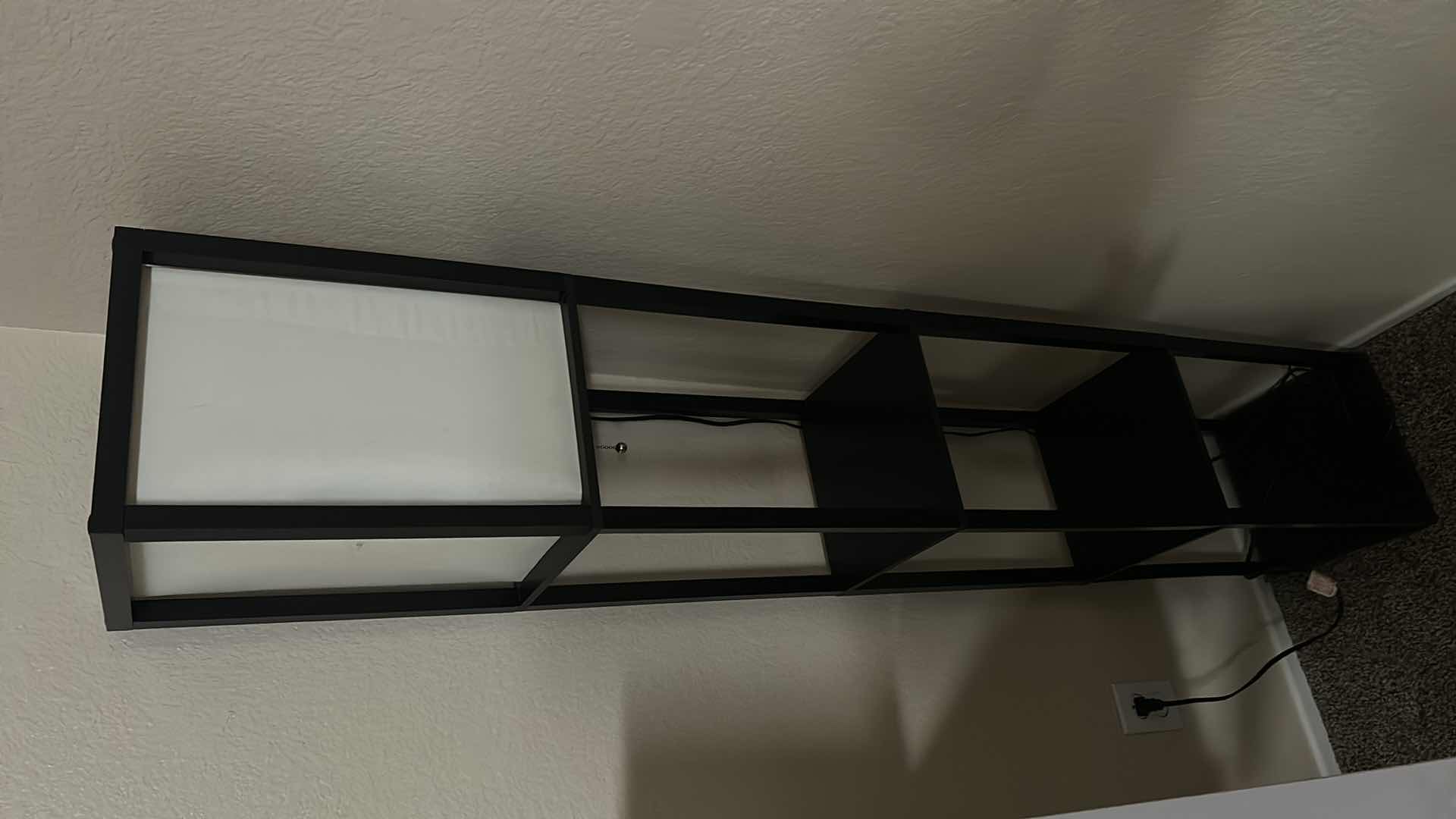 Photo 2 of BLACK WOOD MODERN STANDING LAMP WITH SHELVES