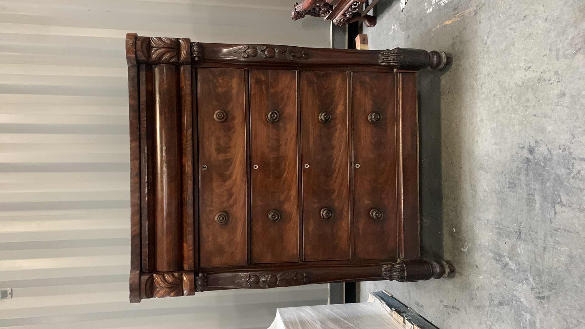 Photo 1 of VINTAGE ORNATE WALNUT CHEST 49” x 23” x H64”