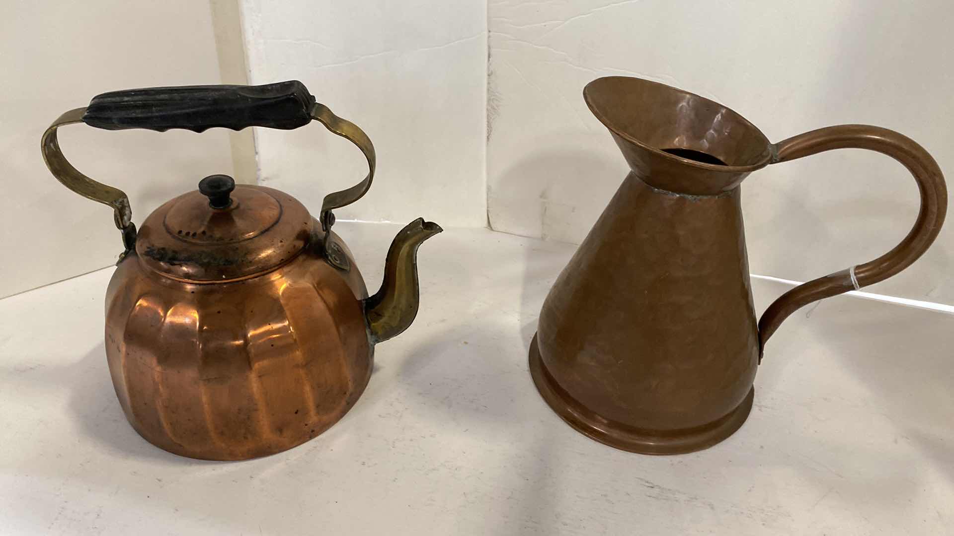 Photo 1 of ANTIQUE TEA KETTLE AND PITCHER
