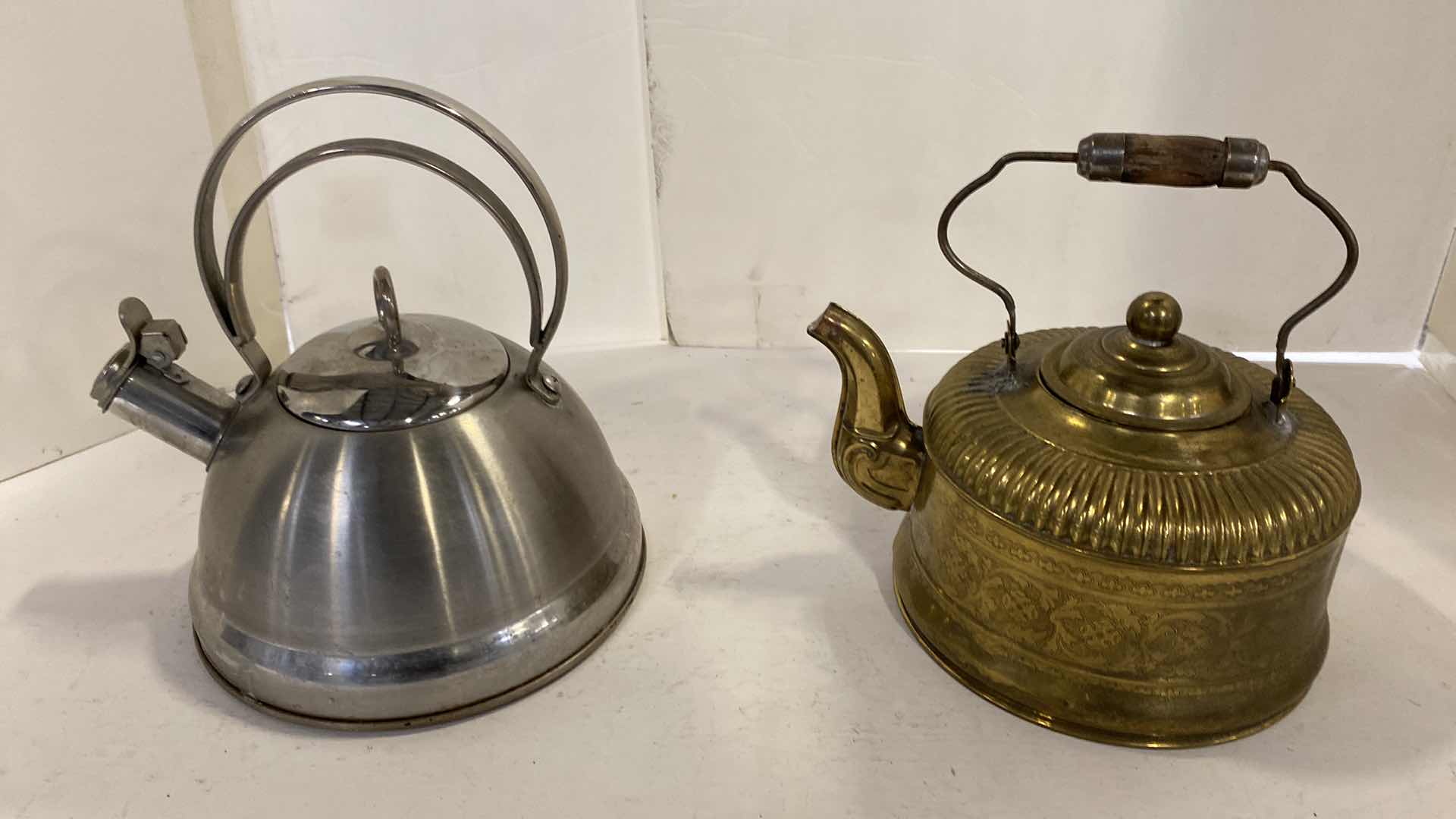 Photo 1 of PAIR OF VINTAGE TEA KETTLES