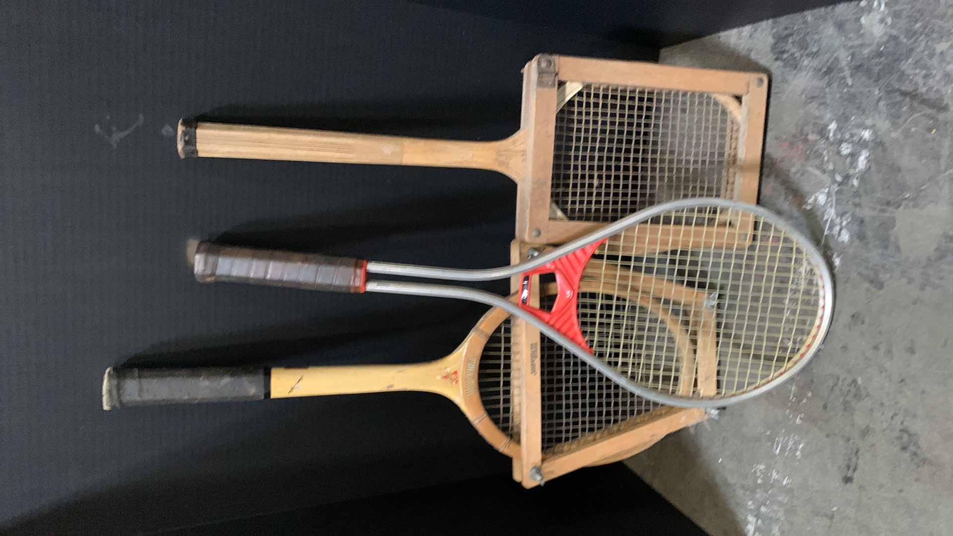 Photo 1 of THREE VINTAGE TENNIS RACKETS