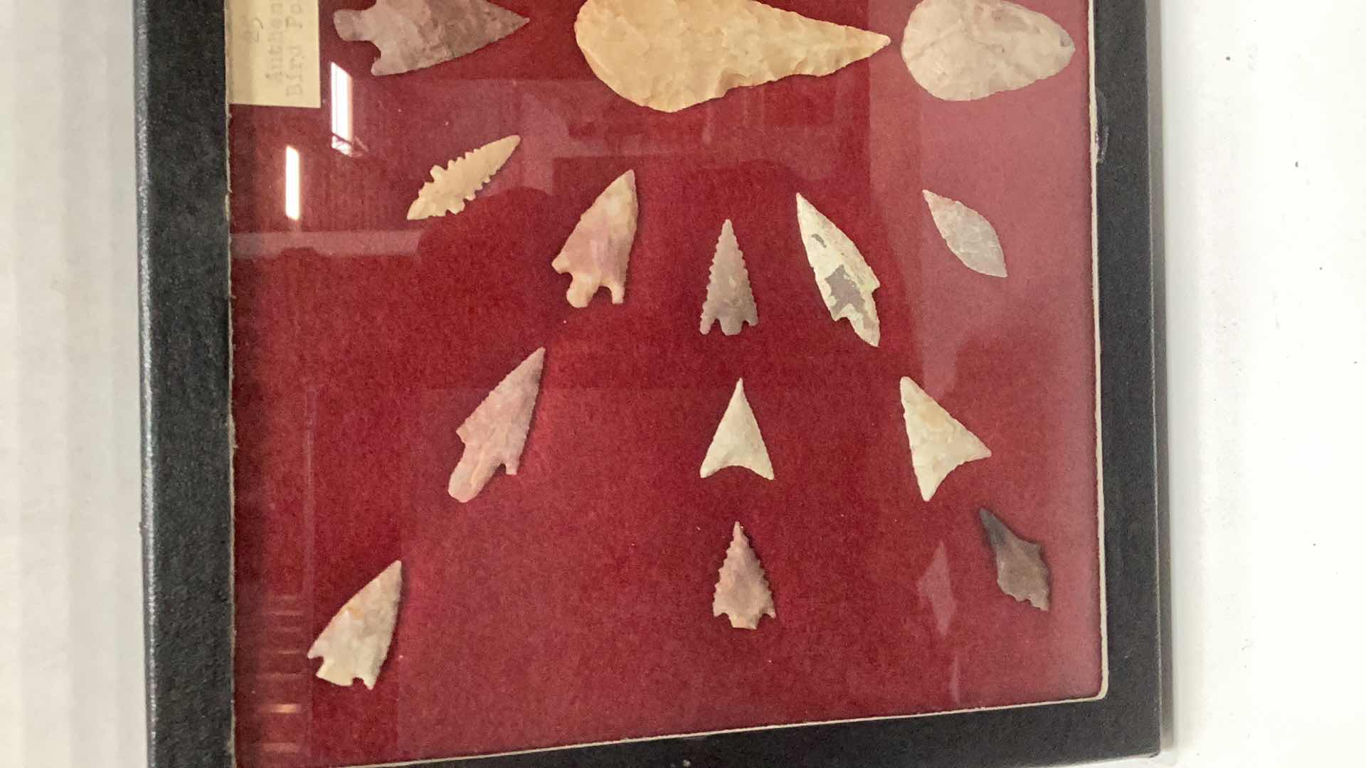 Photo 2 of VINTAGE AUTHENTIC BIRD POINT ARROWHEADS CASE 12” X 9”