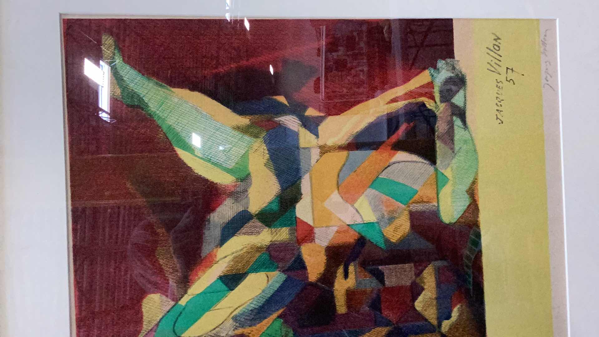 Photo 2 of FRAMED SIGNED NUMBERED ART JACQUES VILLON “THE FIGHT” 25” X 28”