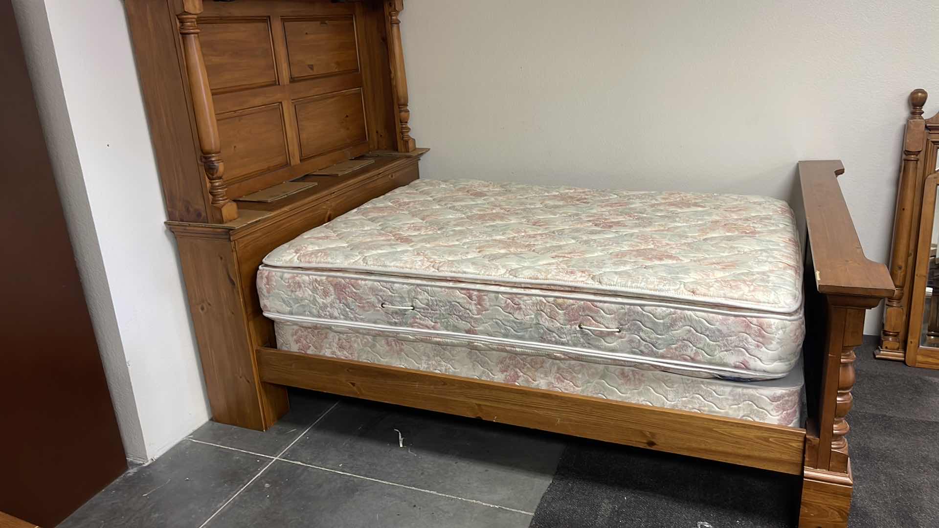 Photo 5 of KNOTTY WOOD FULL SIZE BED FRAME W LIGHTED HEADBOARD (MATTRESS SOLD SEPARATELY) 64” X 98” H79”