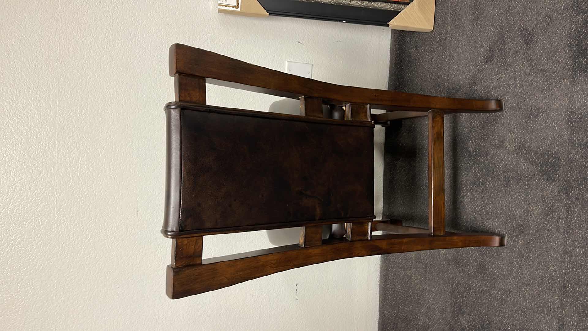 Photo 4 of WOOD BASE DINING CHAIR W LEATHER SEAT & BACK