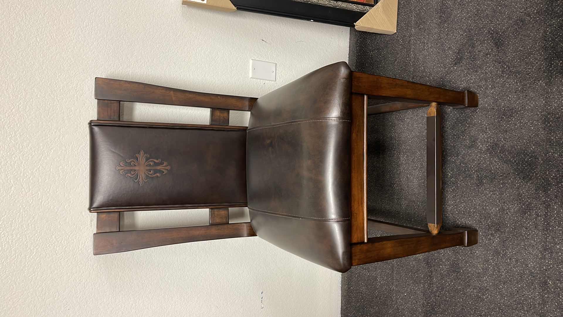 Photo 1 of DARK WOOD W. LEATHER SIDE CHAIR