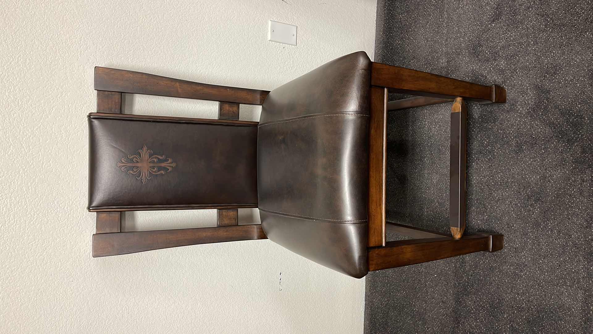 Photo 1 of DARK WOOD W. LEATHER SIDE CHAIR