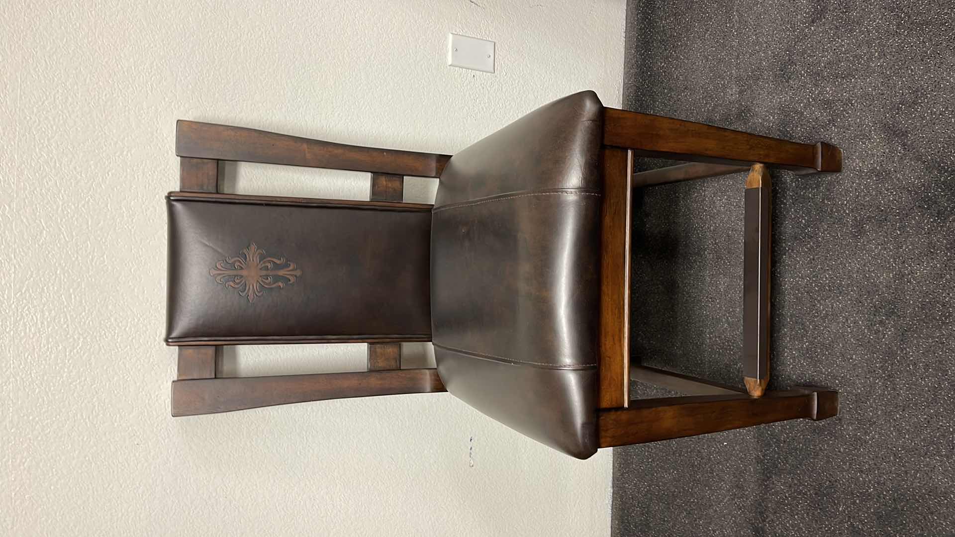 Photo 1 of DARK WOOD W. LEATHER SIDE CHAIR