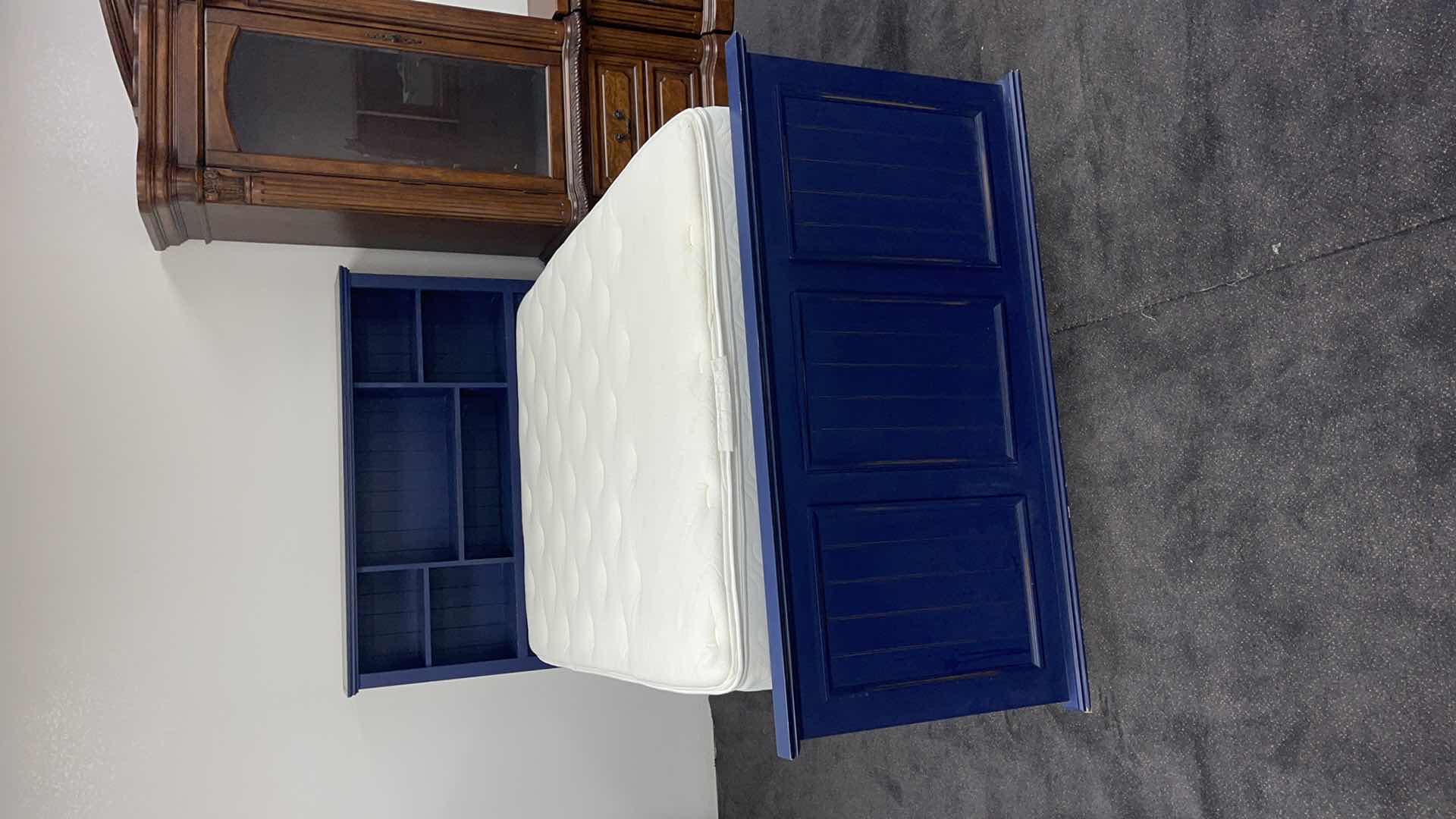 Photo 4 of ROYAL BLUE WOOD FARMHOUSE STYLE DOUBLE BED FRAME (MATTRESS SOLD SEPARATELY)