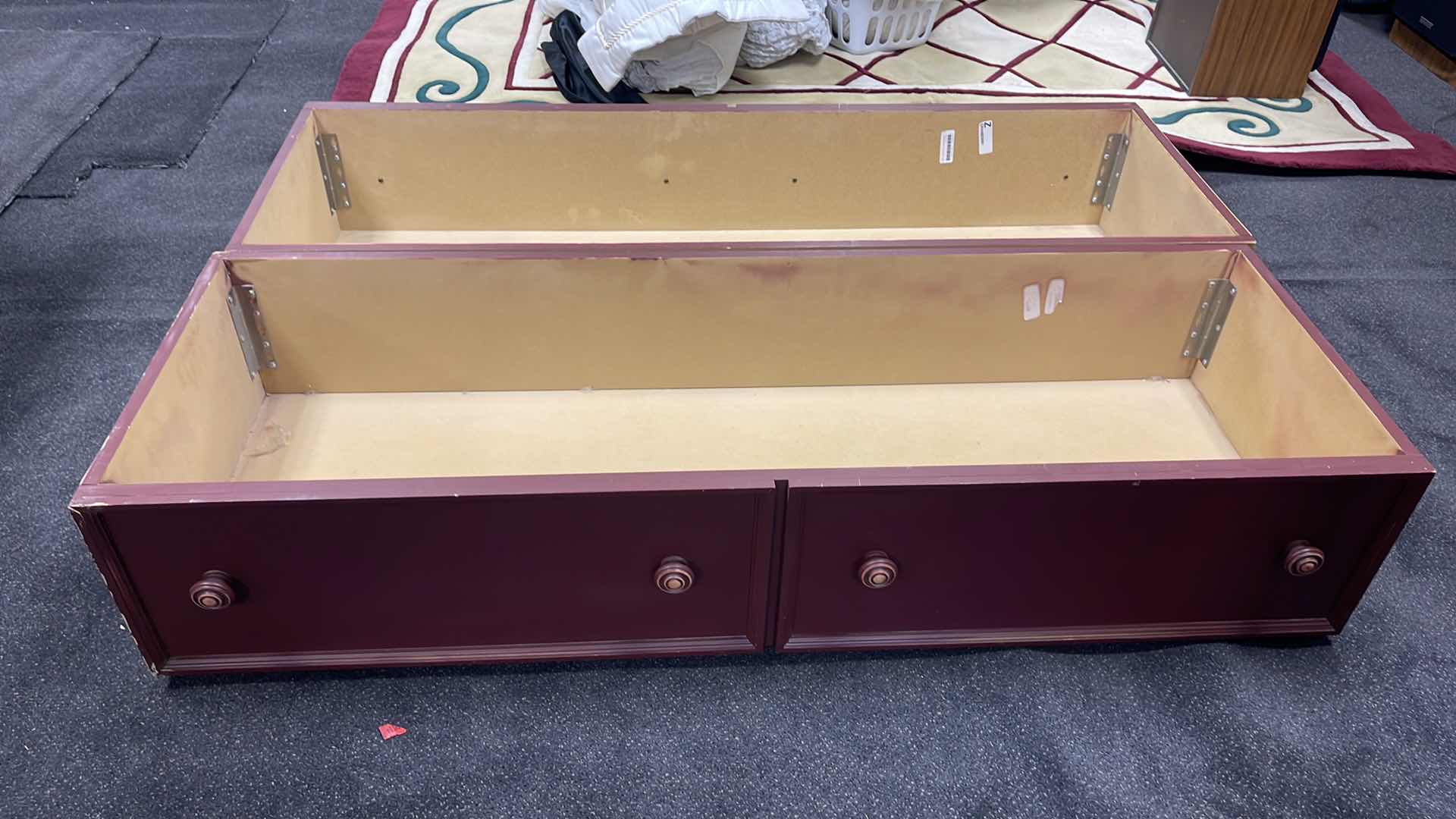 Photo 1 of 2 PC UNDER BED ROLLING STORAGE BINS W WHEELS