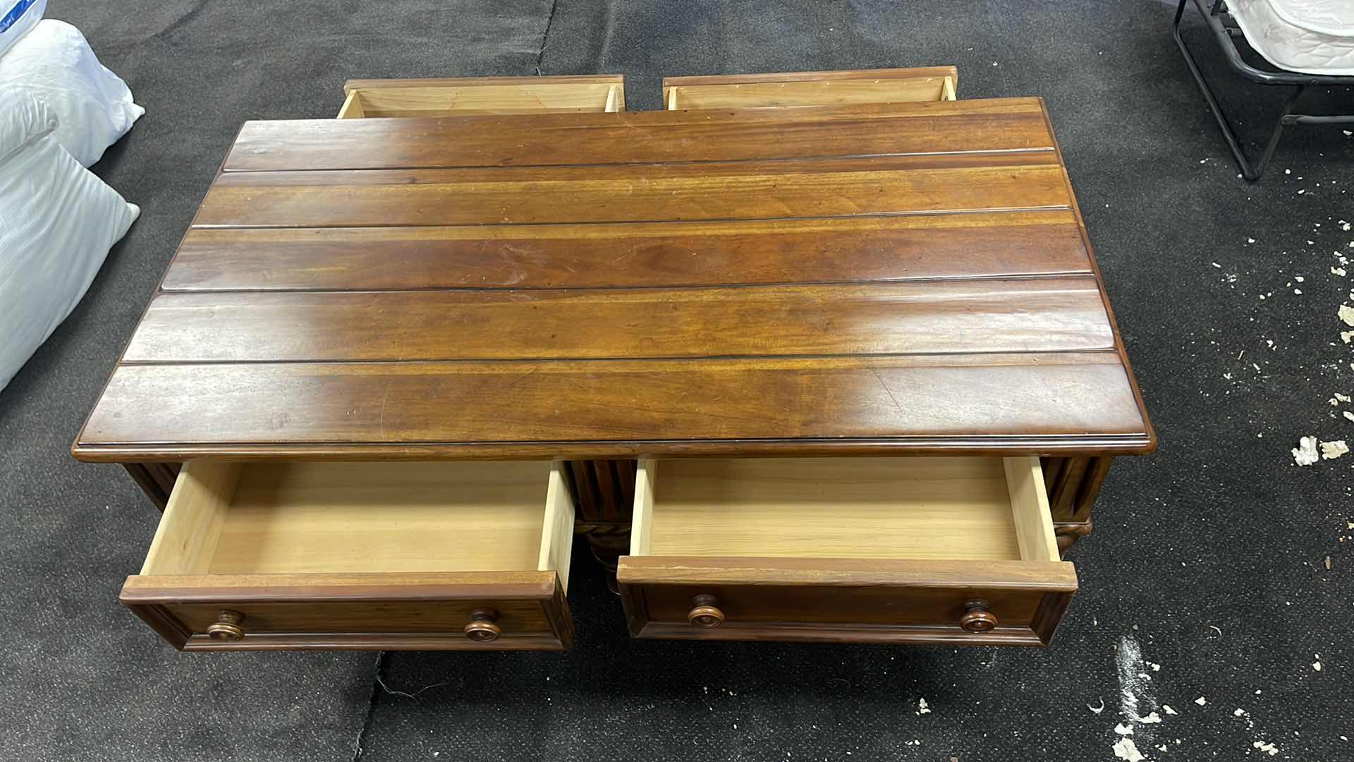 Photo 3 of ERNEST HEMINGWAY COLLECTION WOOD BASE 4 DRAWER COFFEE TABLE 51” X 31” H19”
