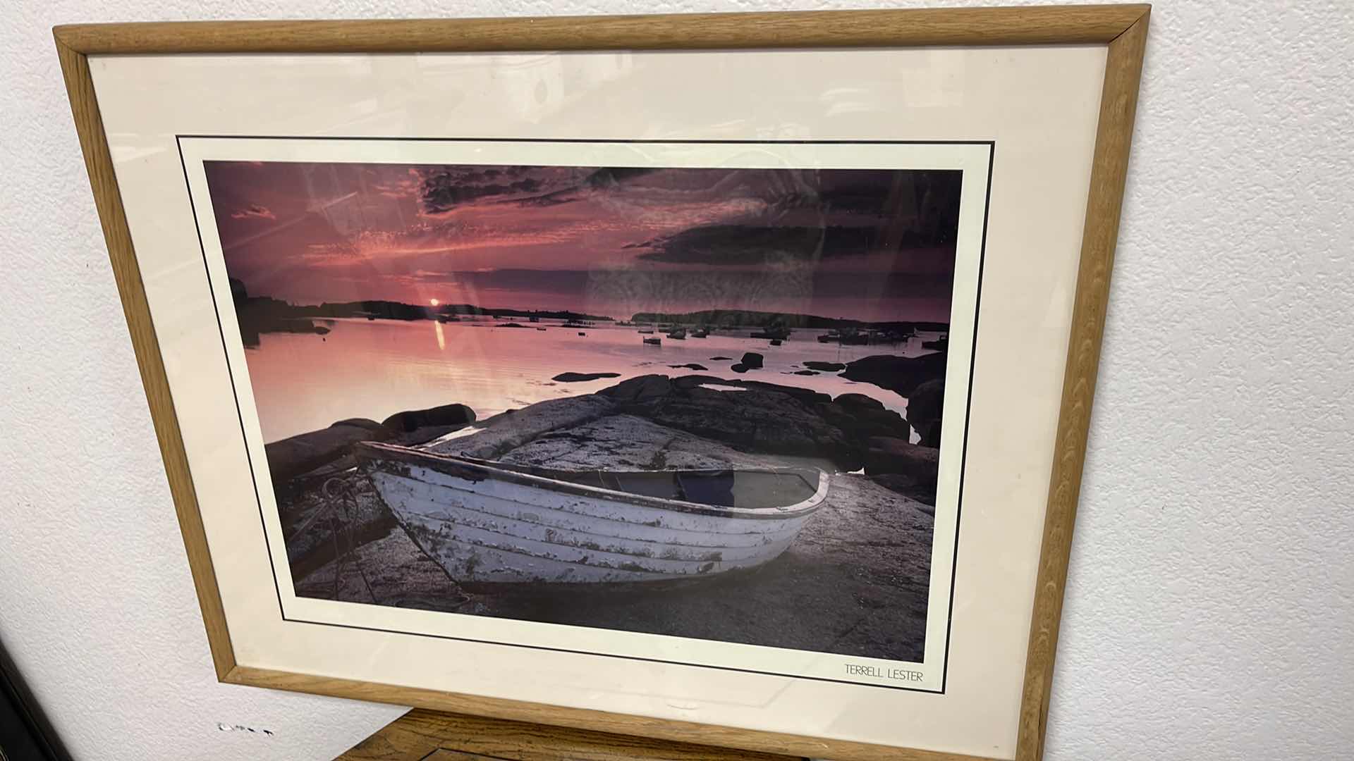 Photo 1 of WOOD FRAMED BOAT PICTURE 29” X 23”