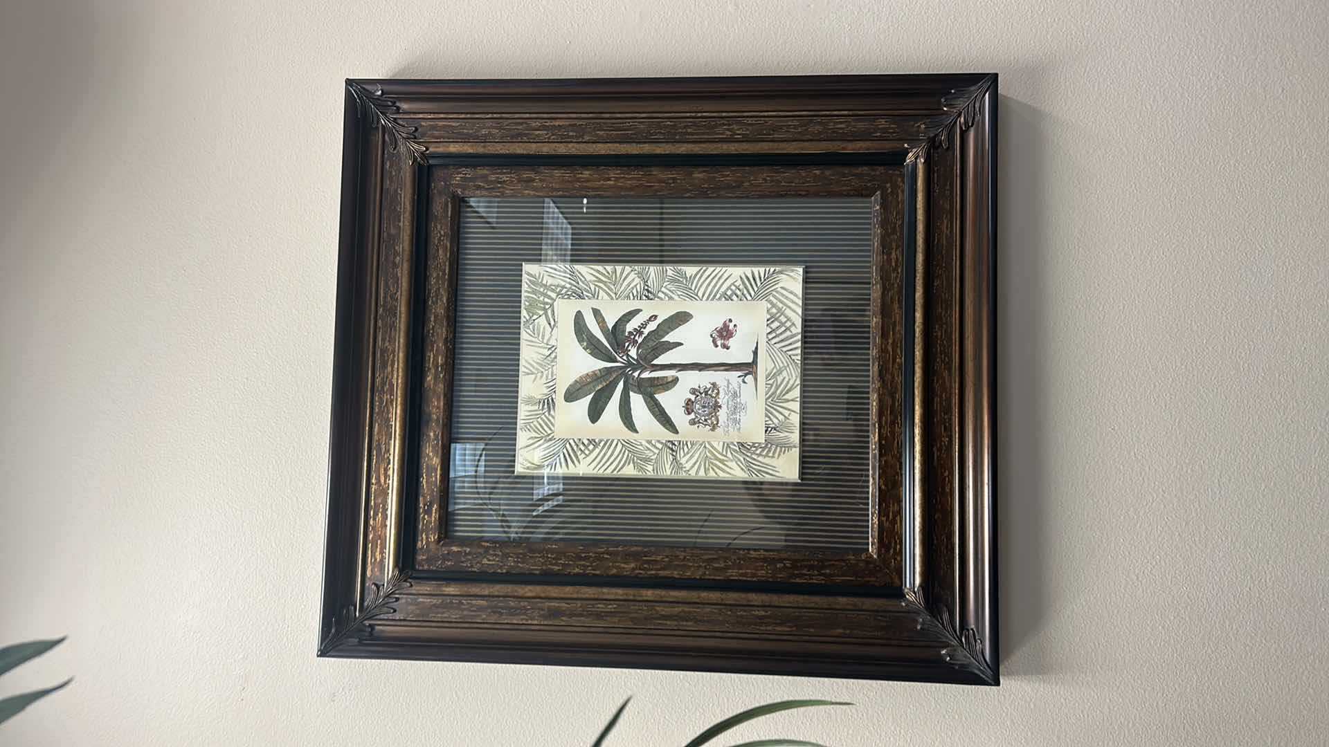 Photo 2 of ORNATE BRONZE AND BLACK FRAMED “ PALM TREE” BY TOMMY BAHAMA ARTWORK 32” x 37”
