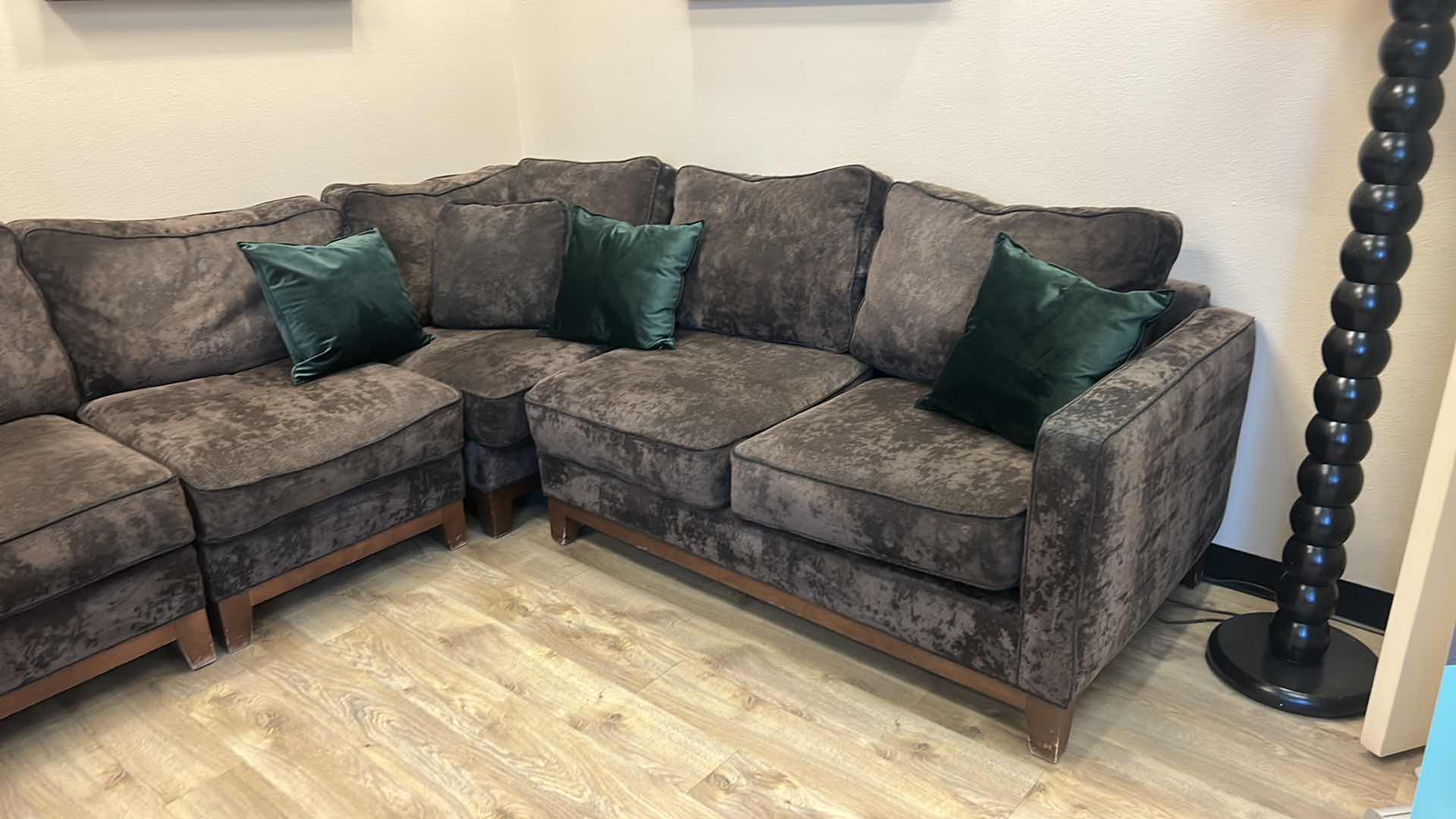 Photo 4 of J RAYMOND COLLECTION BROWN 4 PIECE SECTIONAL WITH PILLOWS 10’ x 8’