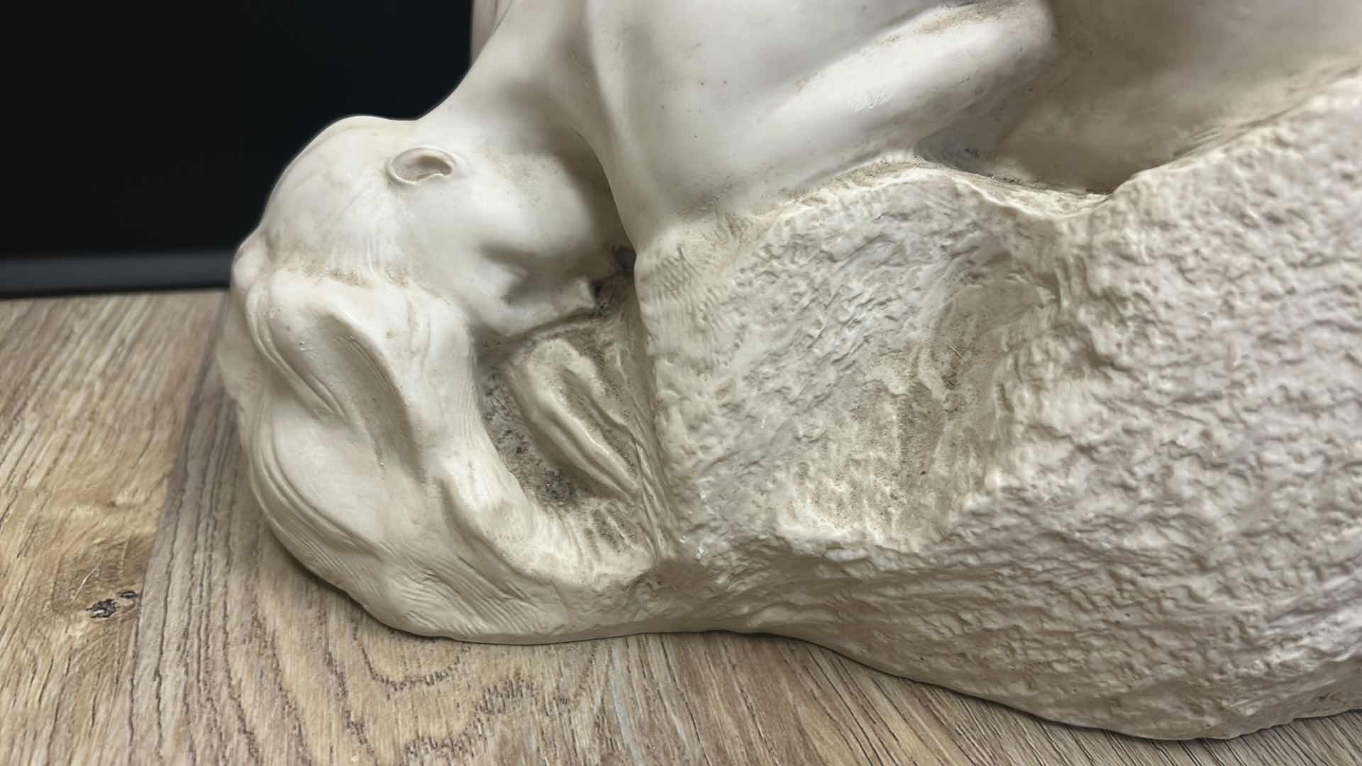 Photo 3 of HEAVY RESIN IVORY SCULPTURE OF A WOMAN 13” x 8”