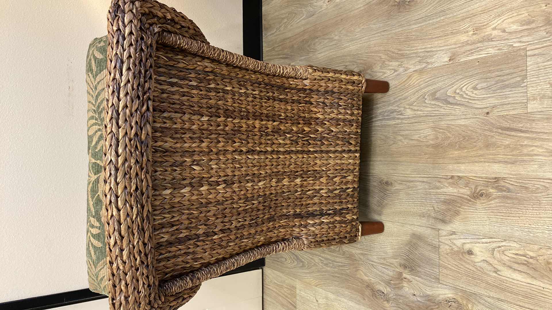 Photo 3 of TOMMY BAHAMA CHAIR GREEN AND GOLD TROPICAL UPHOLSTERY WITH RATTAN