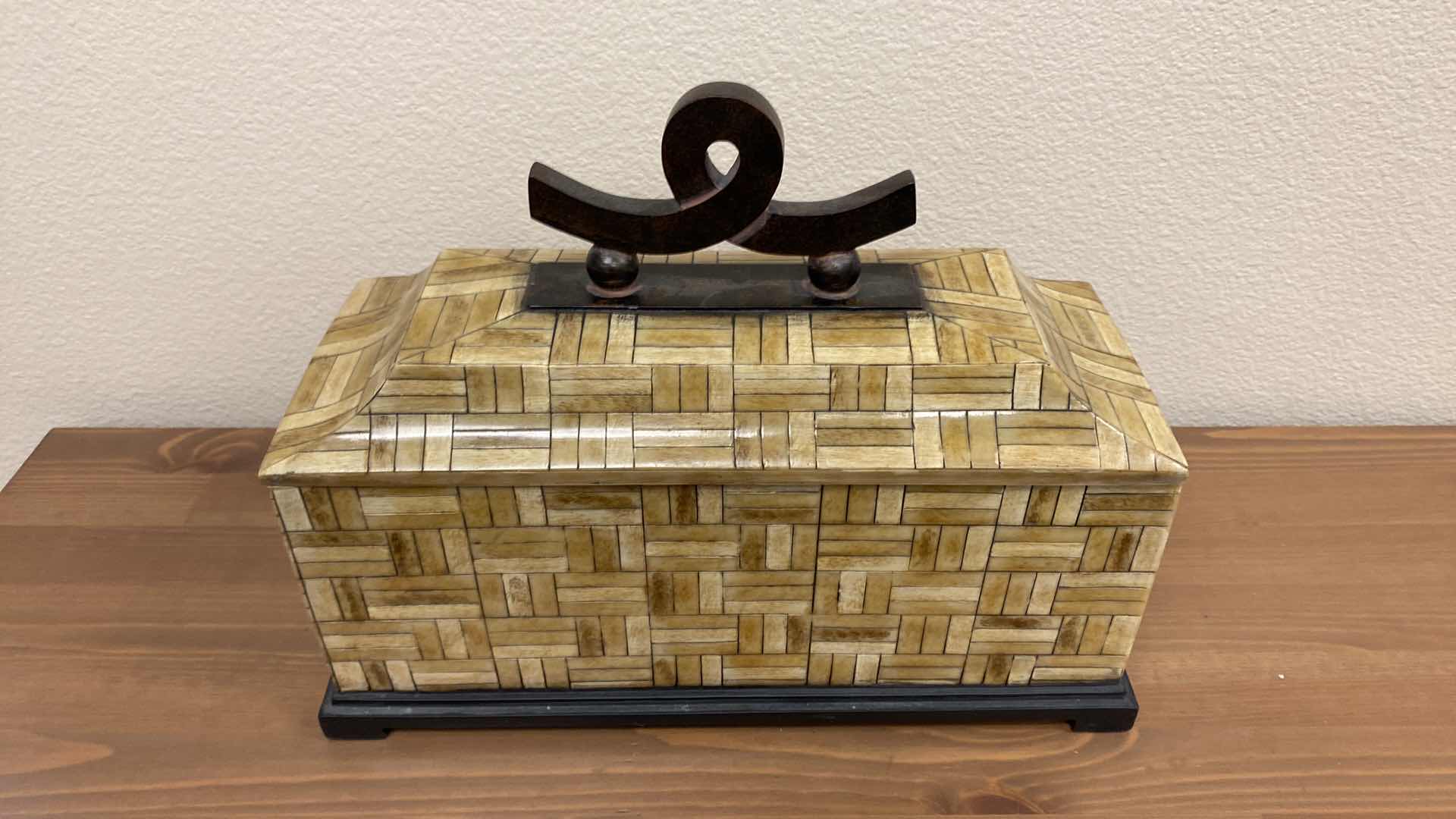 Photo 5 of WOOD AND IRON HOME DECOR BOX WITH REMOVABLE LID 16” X 6” H11”