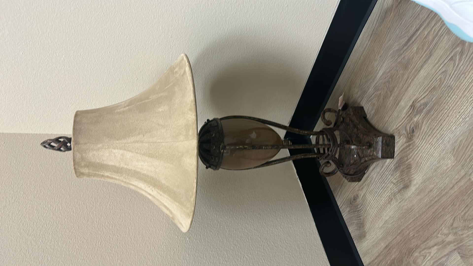 Photo 5 of METAL AND CERAMIC LAMP WITH FAUX SUEDE SHADE H34”