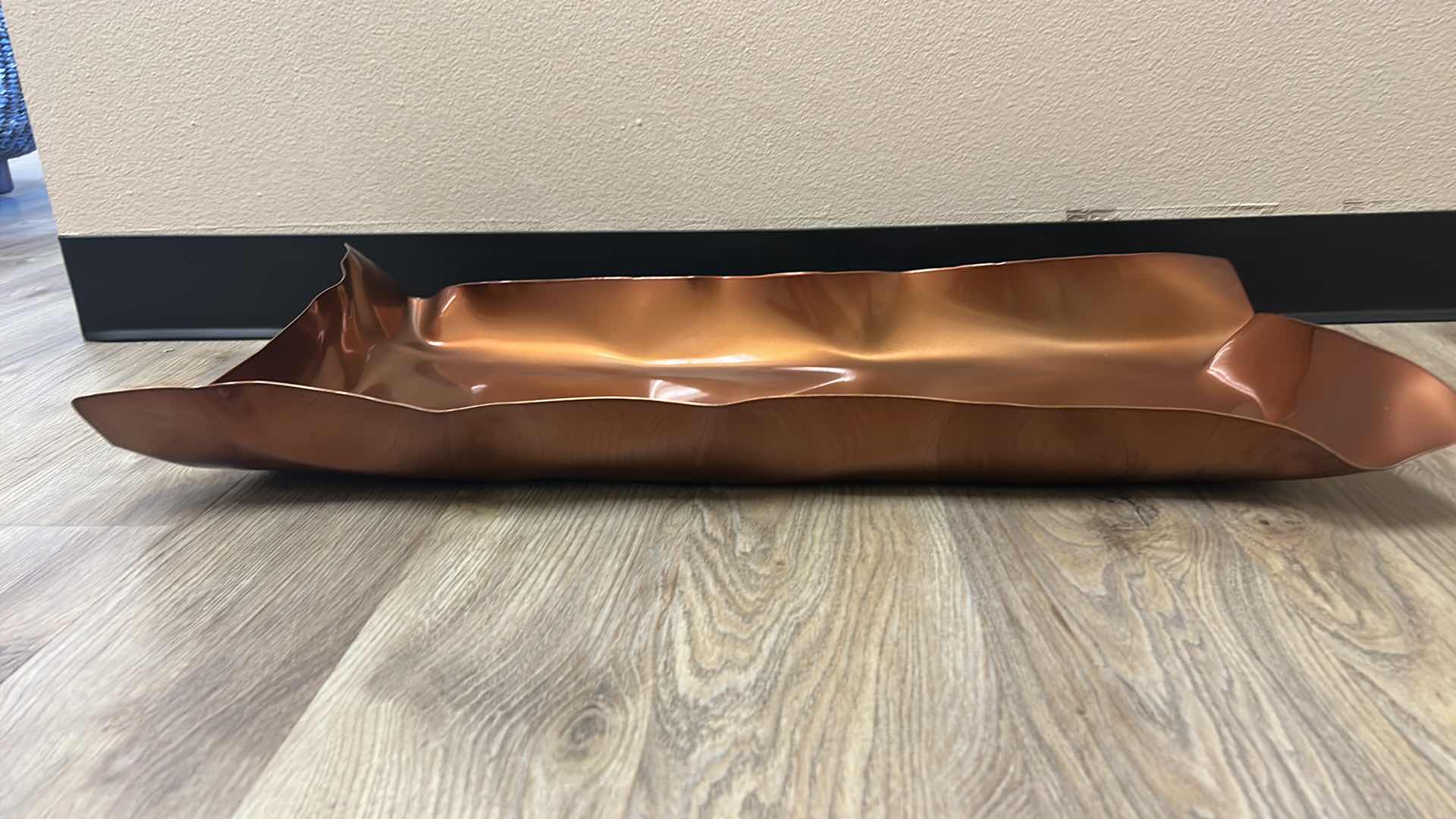 Photo 3 of ABSTRACT SCULPTURED COPPER TRAY 28” x 12” x H3”