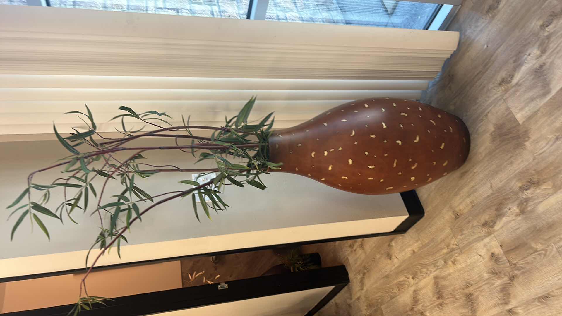 Photo 6 of TALL CERAMIC VASE WITH FAUX GREENERY ( HEIGHT WITHOUT GREENERY 3’4”)