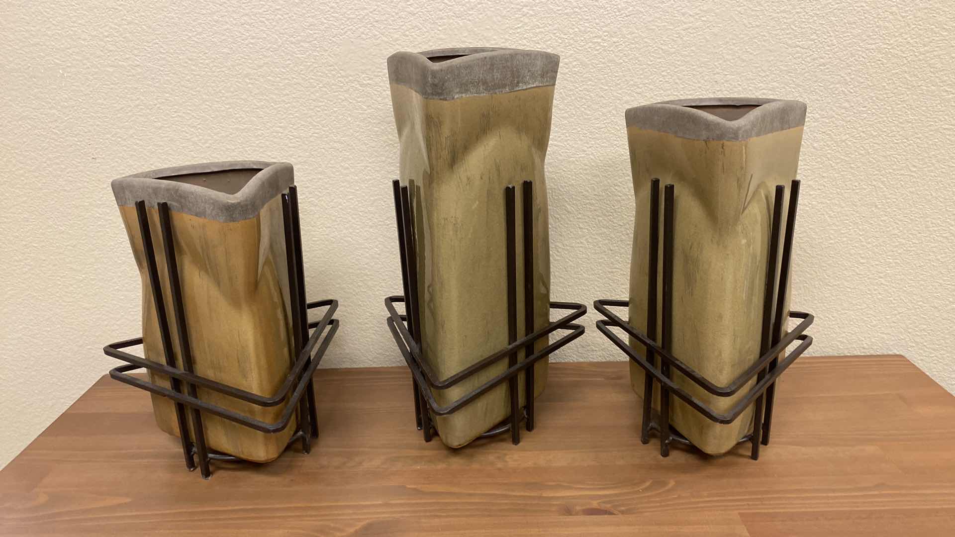 Photo 1 of 3-MODERN VASES TALLEST 15”