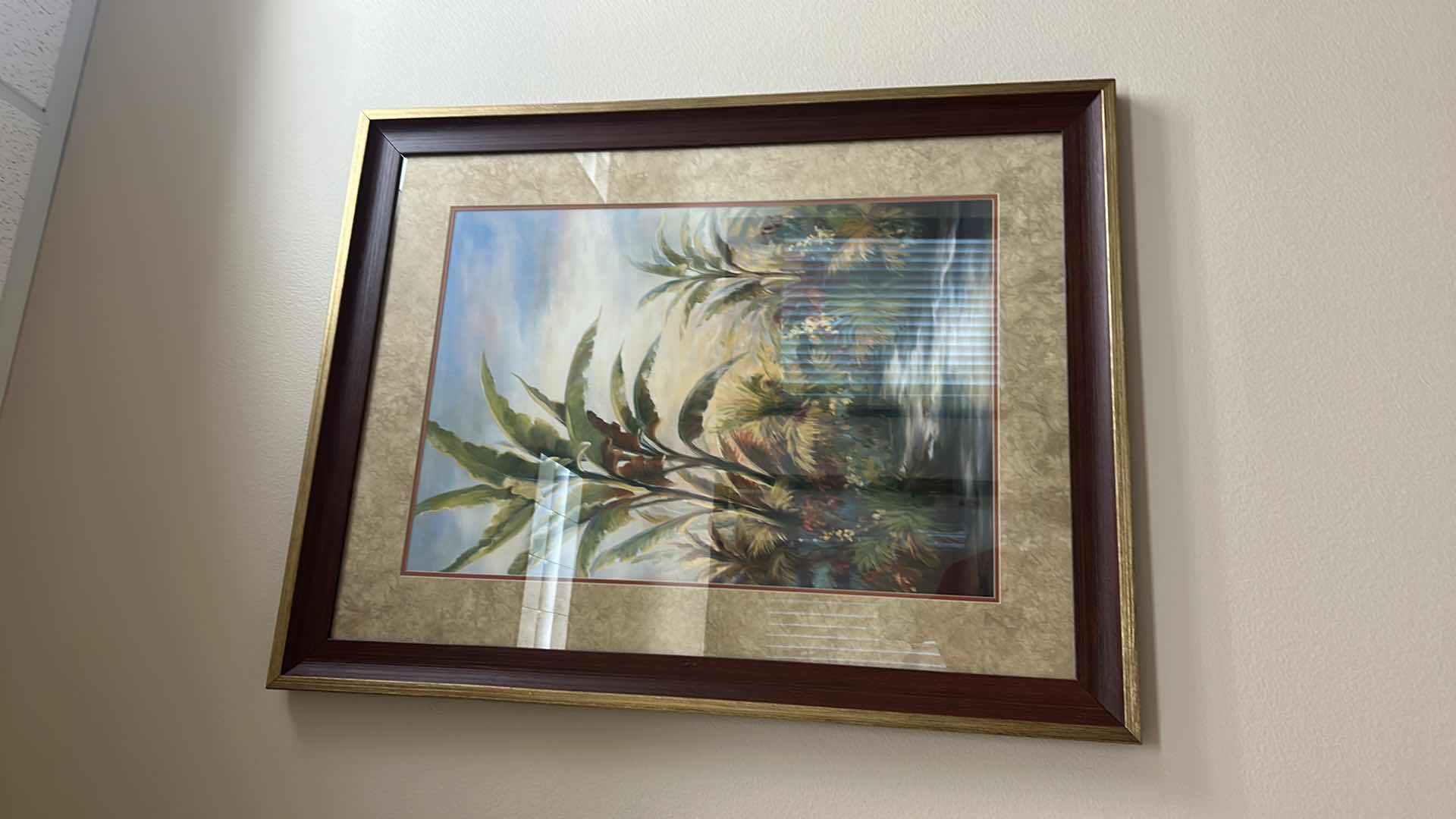 Photo 4 of WOOD FRAMED “TROPICAL” ARTWORK 35” x  45”