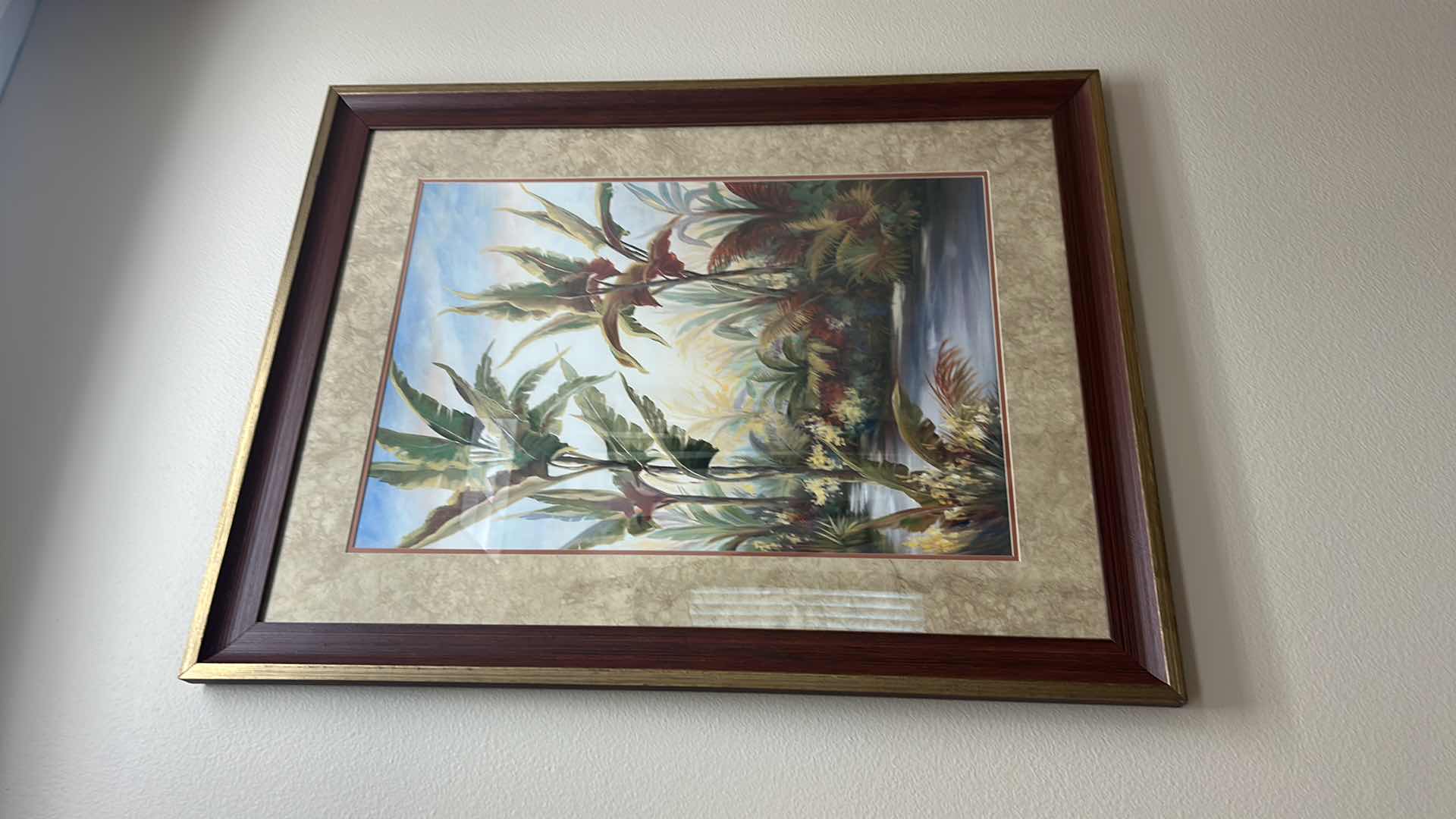 Photo 4 of WOOD FRAMED “TROPICAL” ARTWORK 35” x  45”