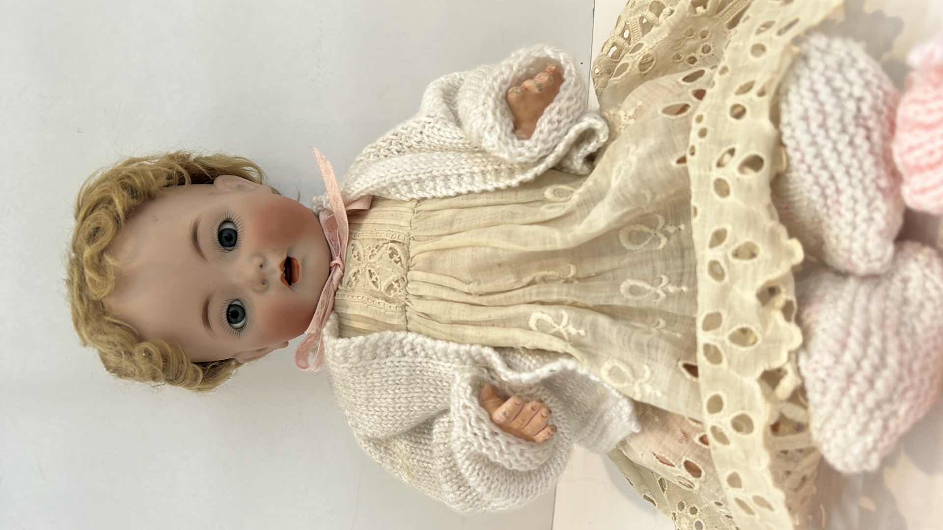 Photo 5 of ANTIQUE PORCELAIN BABY DOLL NUMBERED BY SIMON AND HALBIG 16”