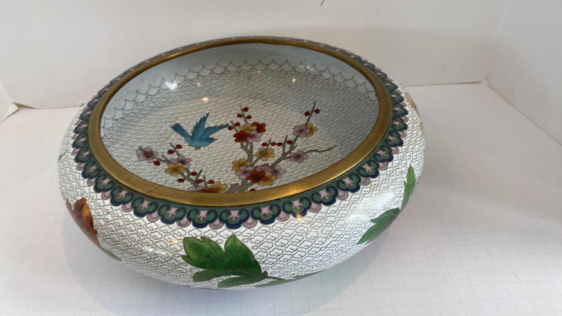 Photo 6 of VINTAGE JINGFA CLOISONNÉ BOWL 12”