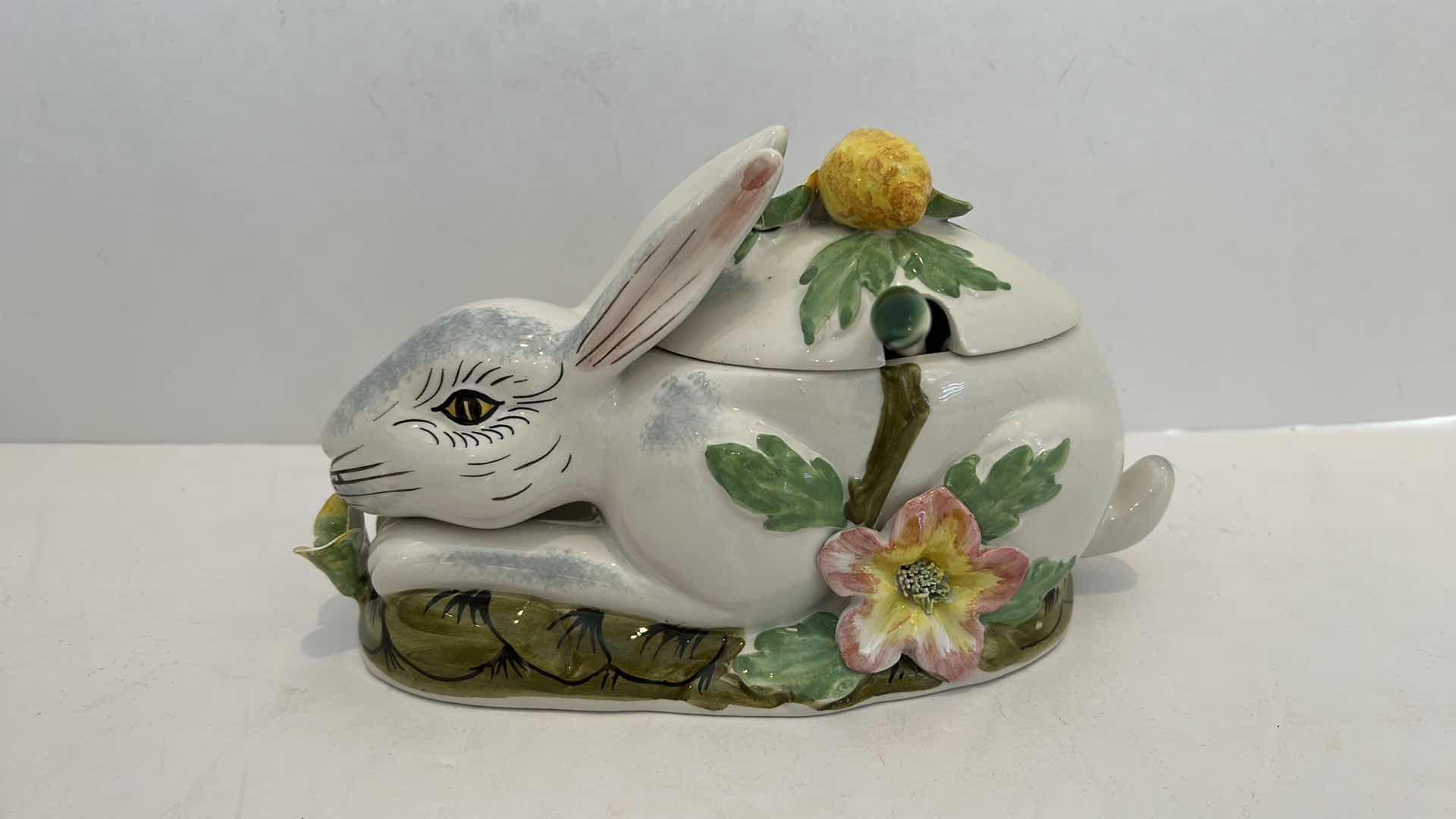 Photo 5 of VINTAGE FITZ ANDANSY FLOYD PANSY BUNNY PITCHER AND JAM BOWL