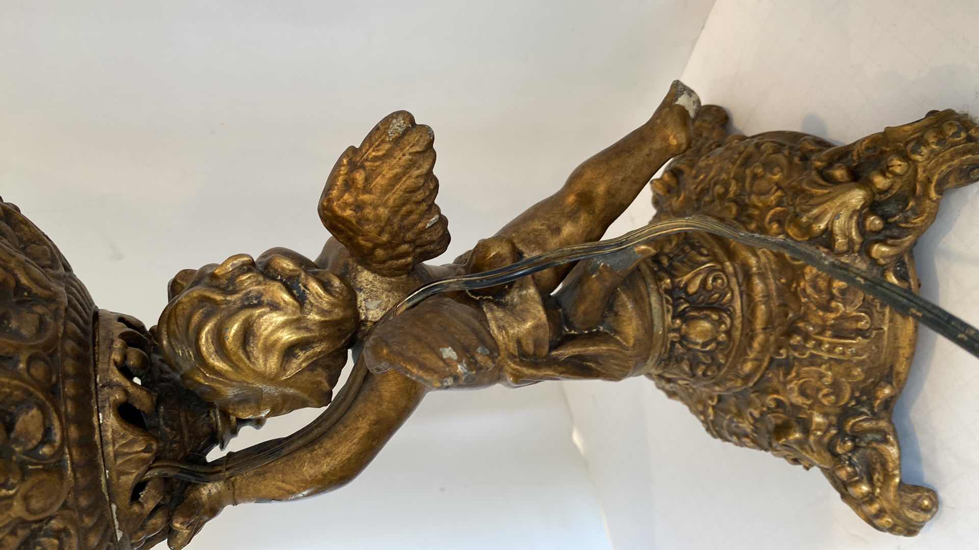 Photo 6 of ANTIQUE CHERUB LAMP H29”