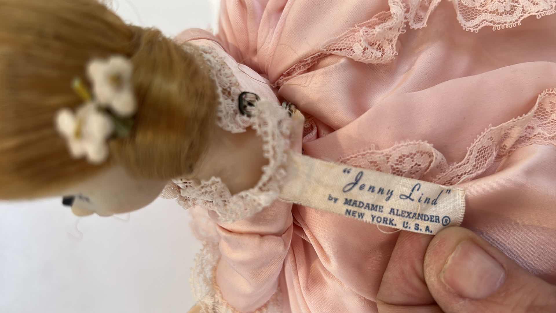 Photo 7 of MADAME ALEXANDER “JENNY LIND” PORCELAIN 8” DOLL ON STAND