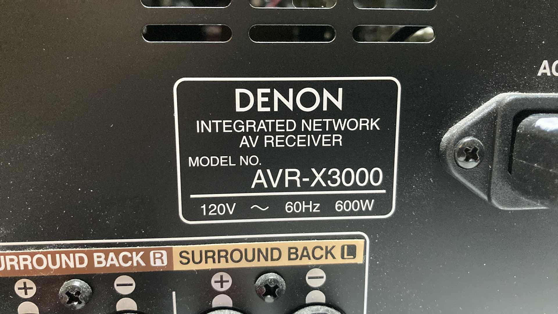 Photo 4 of DENON INTEGRATED NETWORK AV RECEIVER MODEL AVR-X3000