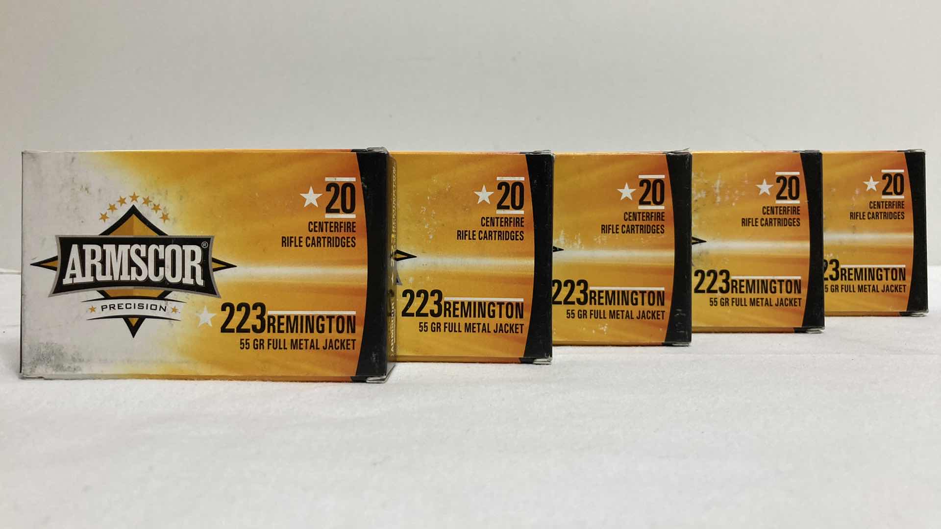 Photo 1 of NEW ARMSCOR .223 REM 55GR FMJ BRASS CASE AMMO (100RDS)