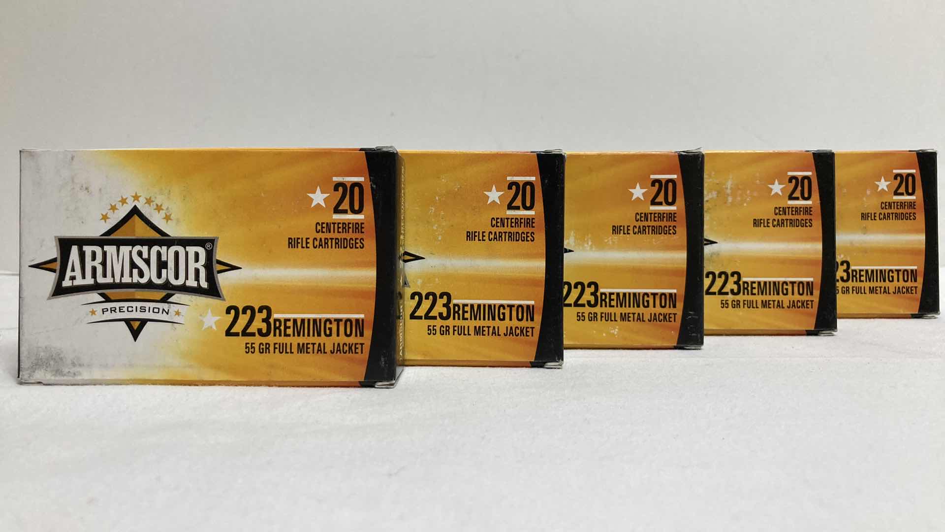 Photo 1 of NEW ARMSCOR .223 REM 55GR FMJ BRASS CASE AMMO (100RDS)