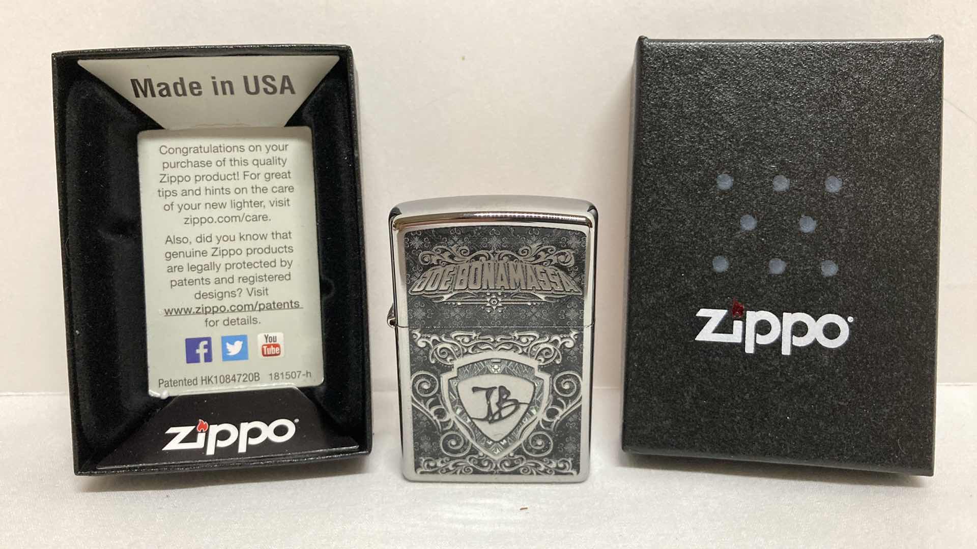 Photo 1 of NEW ZIPPO JOE BONAMASSA CHROME JB LIGHTER