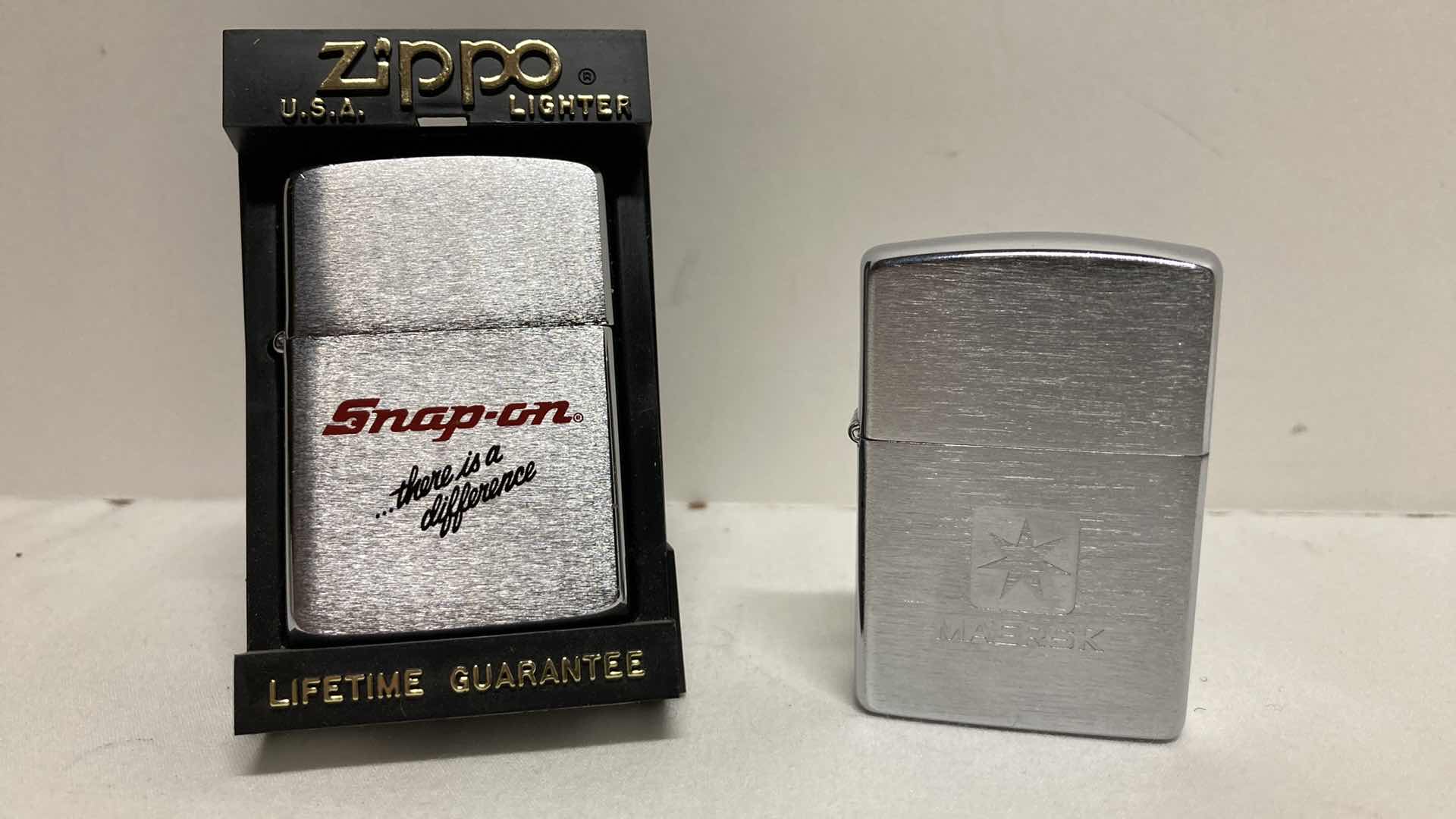 Photo 1 of ZIPPO SNAP ON LIGHTER W CASE & ZIPPO MAERSK LIGHTER