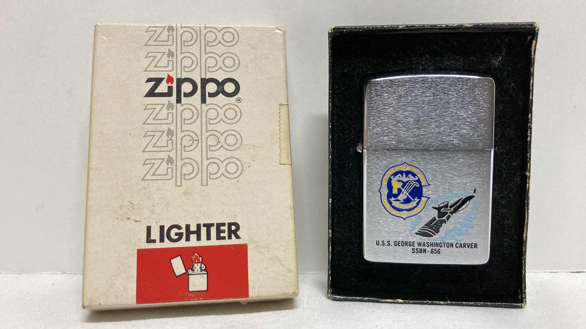 Photo 1 of ZIPPO USS GEORGE WASHINGTON CARVER SSBN-656 LIGHTER