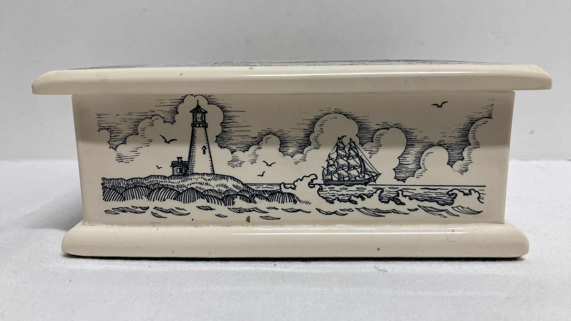 Photo 2 of NAUTICAL THEMED RESIN STOGIE BOX 5.5” X 4.5” H2.25”