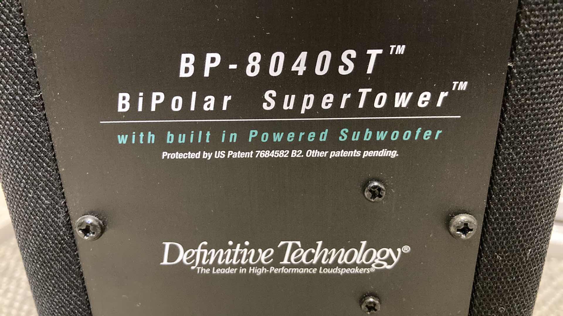 Photo 6 of DEFINITIVE TECHNOLOGY BIPOLAR SUPER TOWER W POWERED SUBWOOFER MODEL BP-8040ST