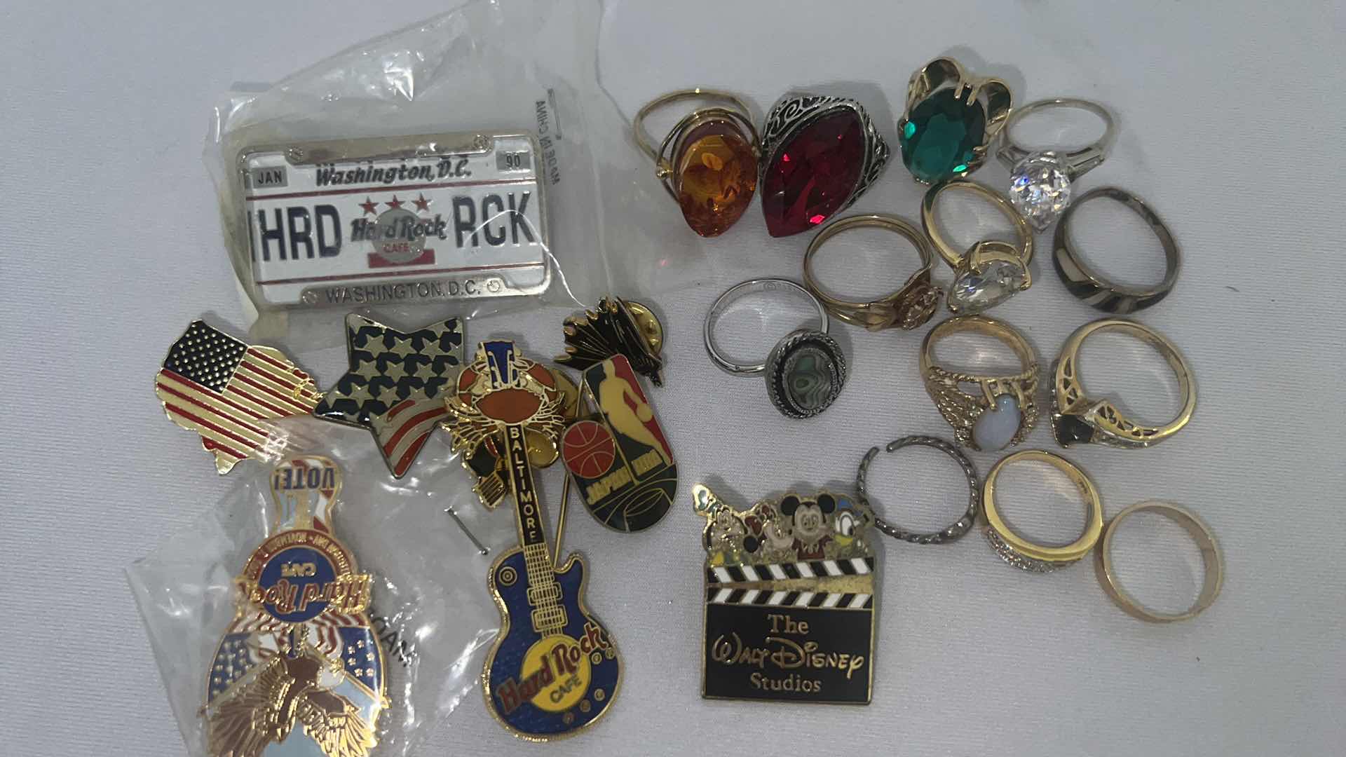 Photo 2 of 13-COSTUME RINGS, 9-COLLECTIBLE PINS