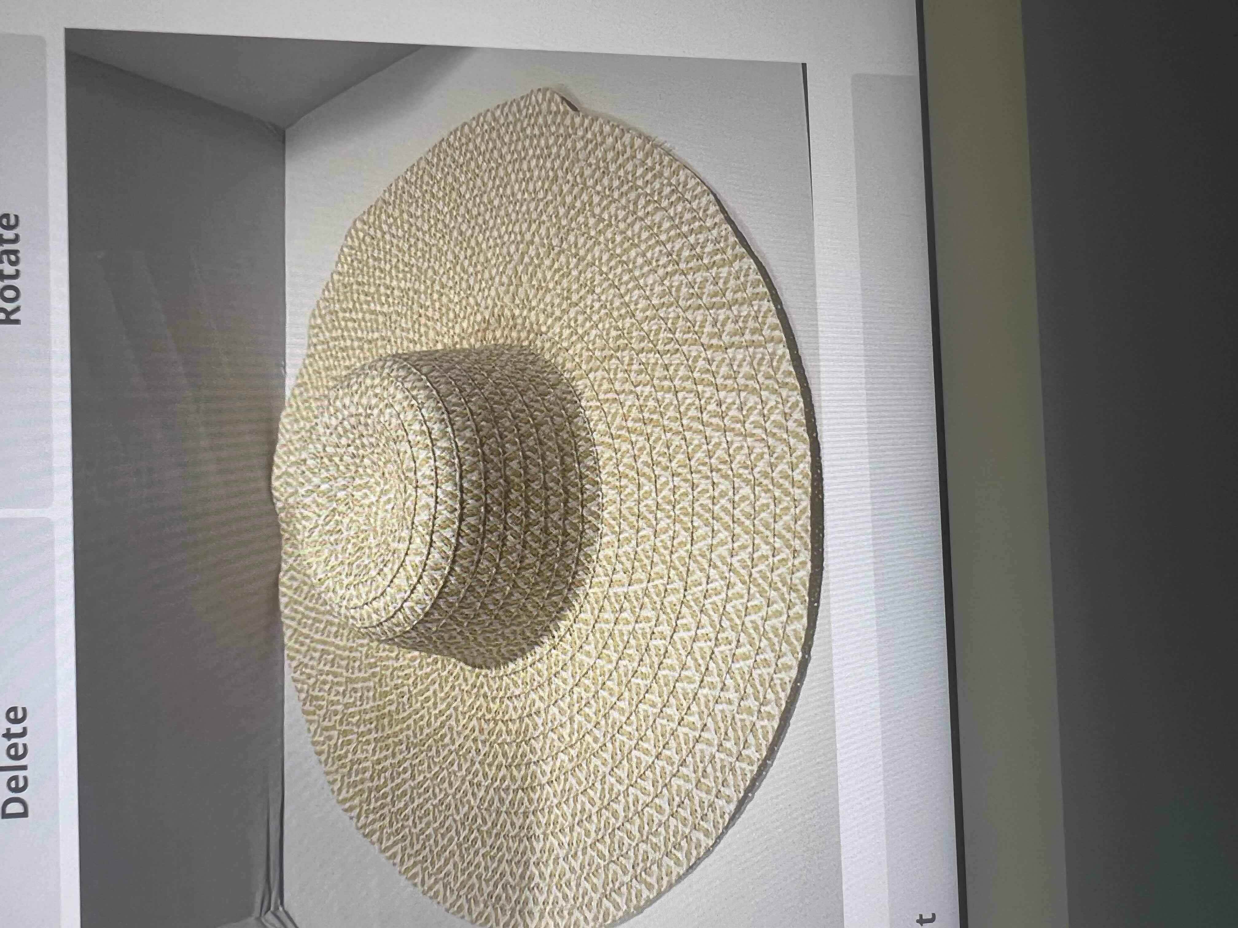 Photo 1 of WIDE BRIMMED STRAW SUN HAT.