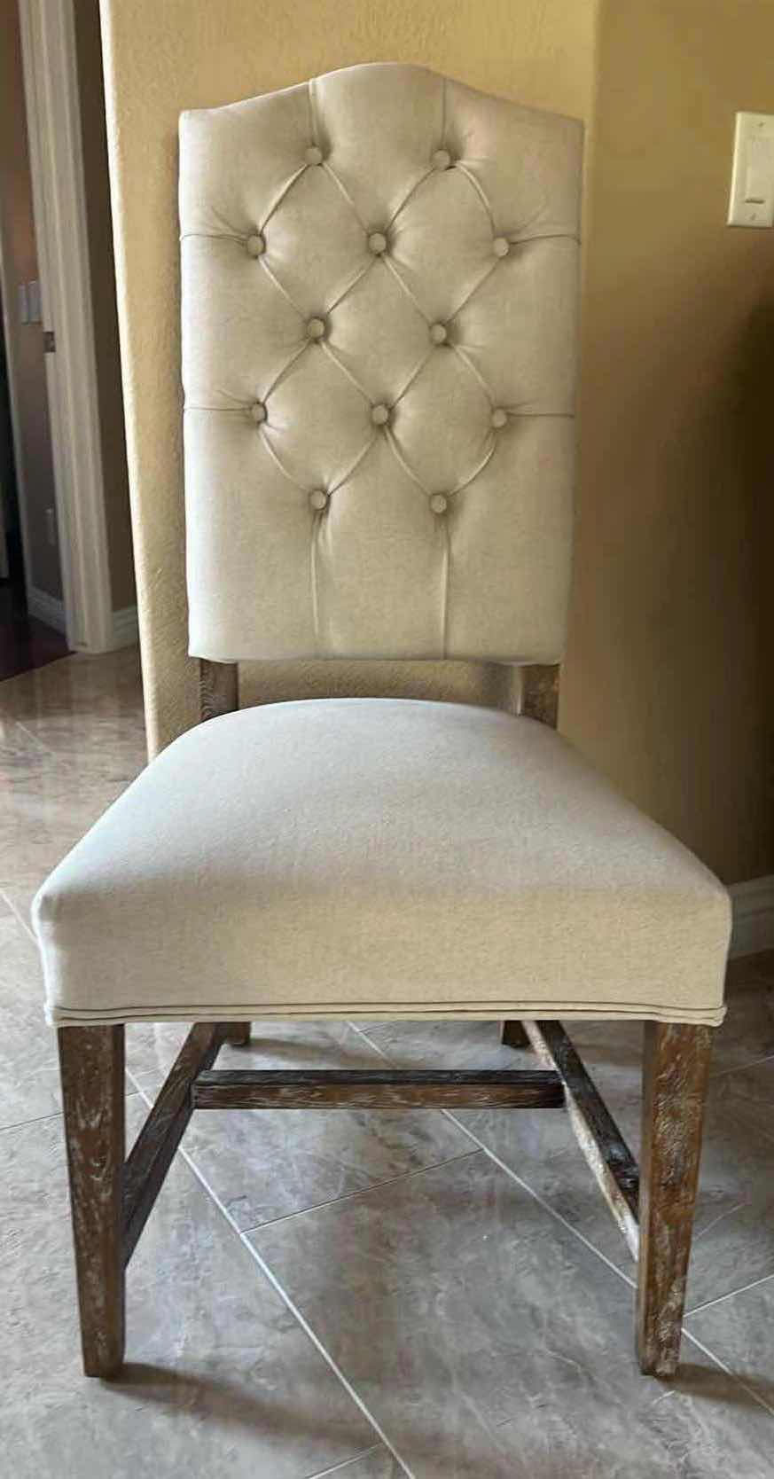 Photo 1 of 1-TUFTED CREAM PARSONS DINING CHAIR (MATCHES DINING TABLE & BENCH)